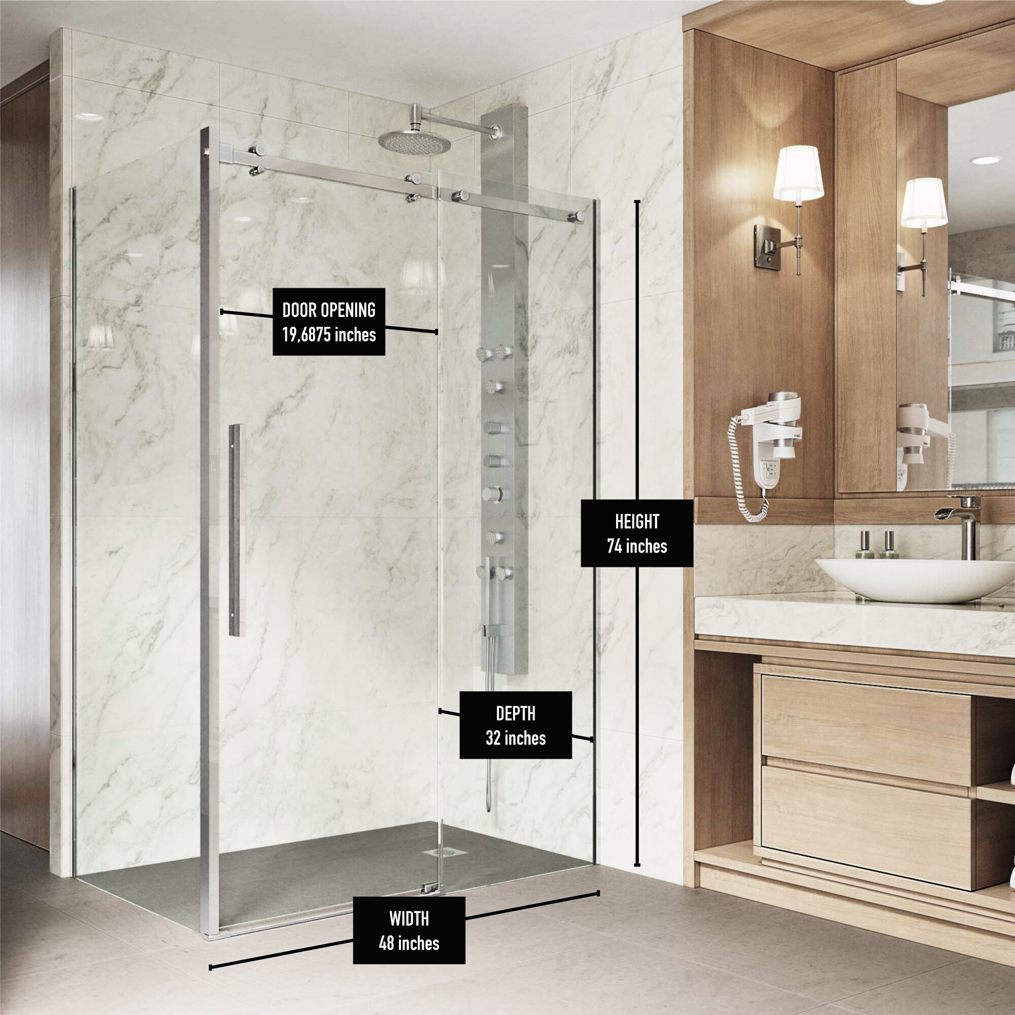VIGO VG6052CHCL3248 Alcove-Shower-Kit - View #9