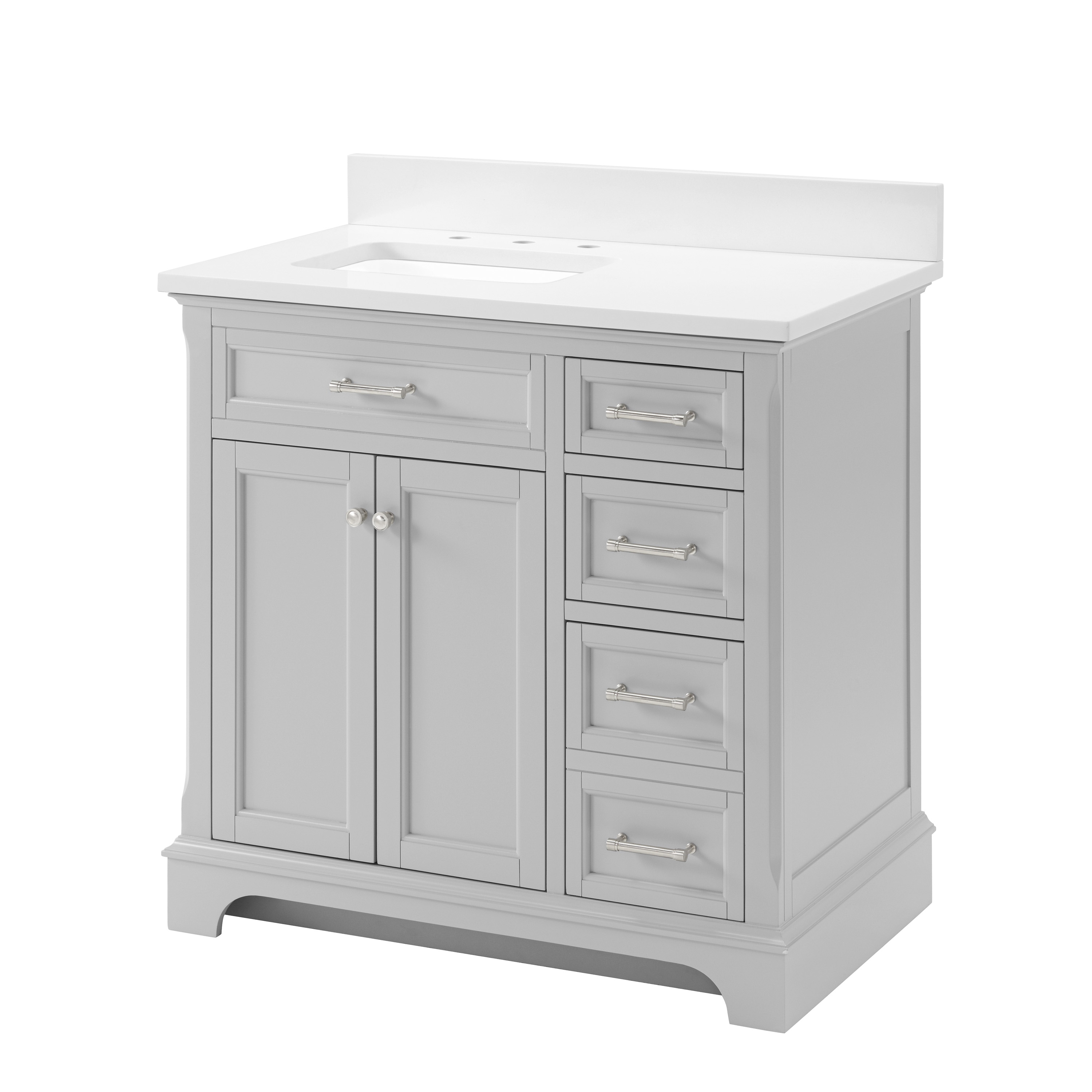 allen + roth Roveland 36-in Light Gray Undermount Single Sink Bathroom ...