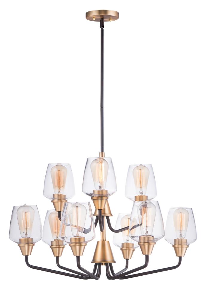 Maxim Lighting 26127CLBZAB Goblet 9 -Light Multiple finishes Multiple colors Transitional For Use in Bedrooms, Dining Rooms, Foyers, Kitchens, Living Rooms Chandelier