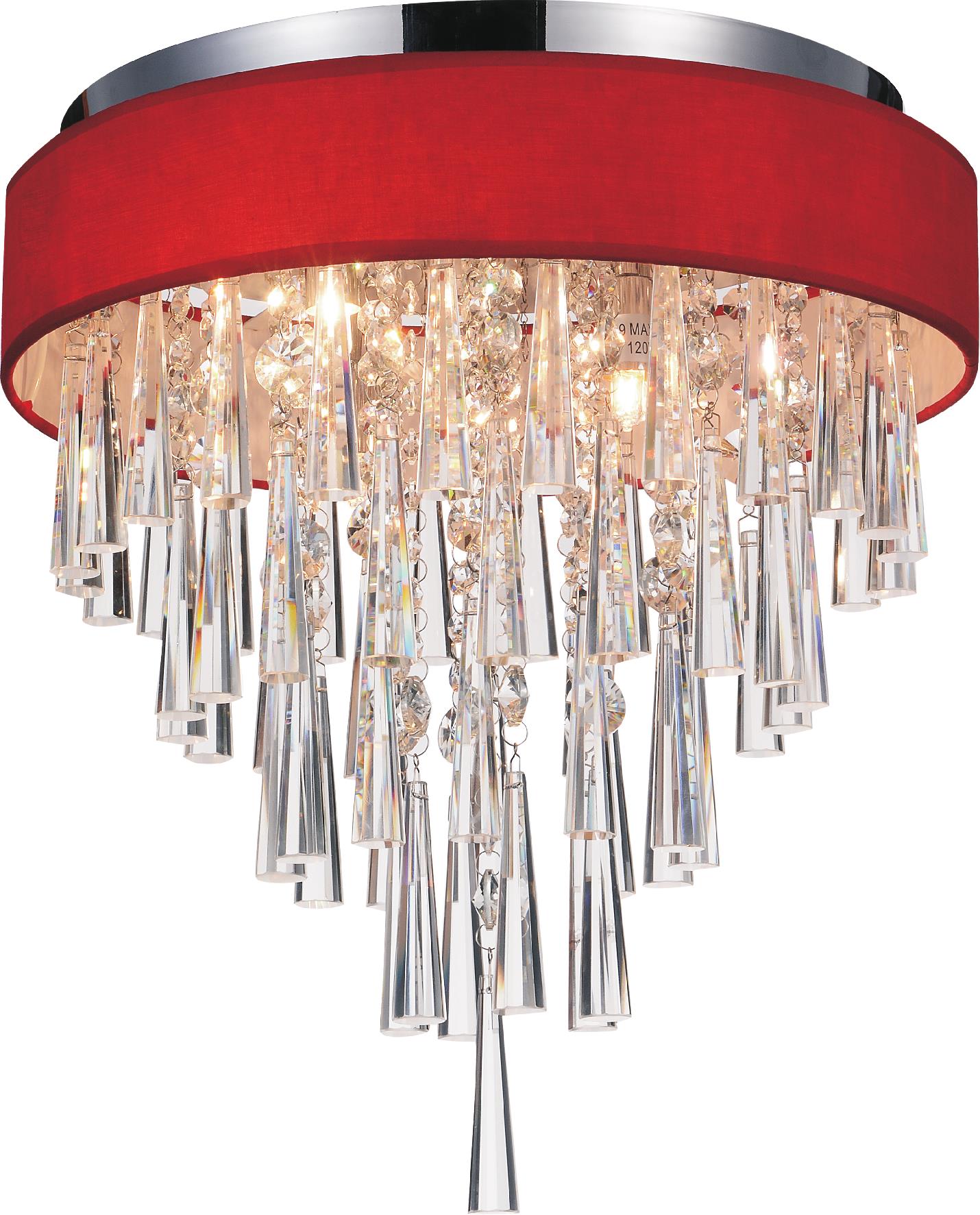 CWI Lighting 5523C16C (RED) Franca 4-Light 16-in Chrome Halogen Flush Mount Light