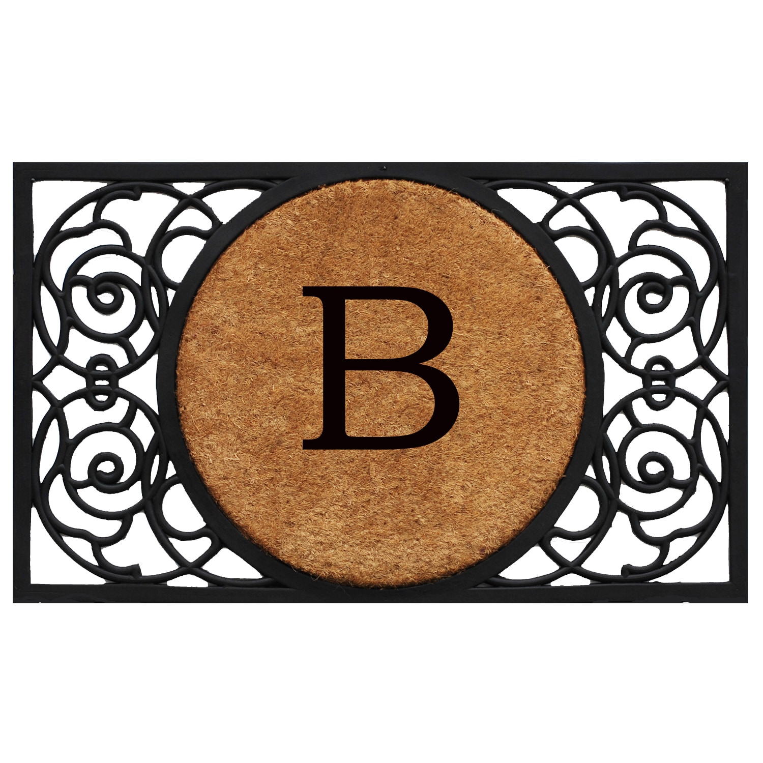 Callowaymills 180032236B 2-ft x 3-ft Natural/Black Coir/Rubber Rectangular Indoor or Outdoor Decorative Door Mat