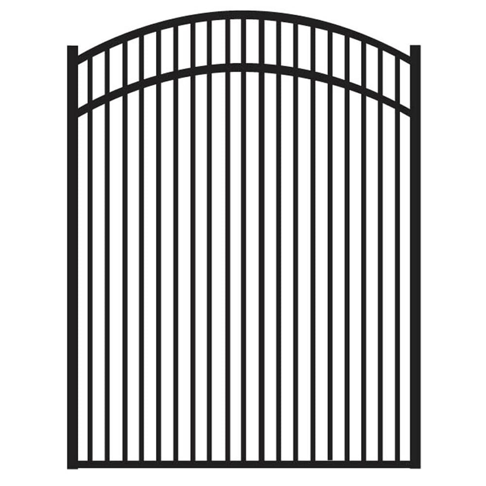 Freedom Sheffield 4-1/2-ft H x 4-ft W Black Aluminum Spaced Picket  Decorative Fence Gate in the Metal Fencing department at