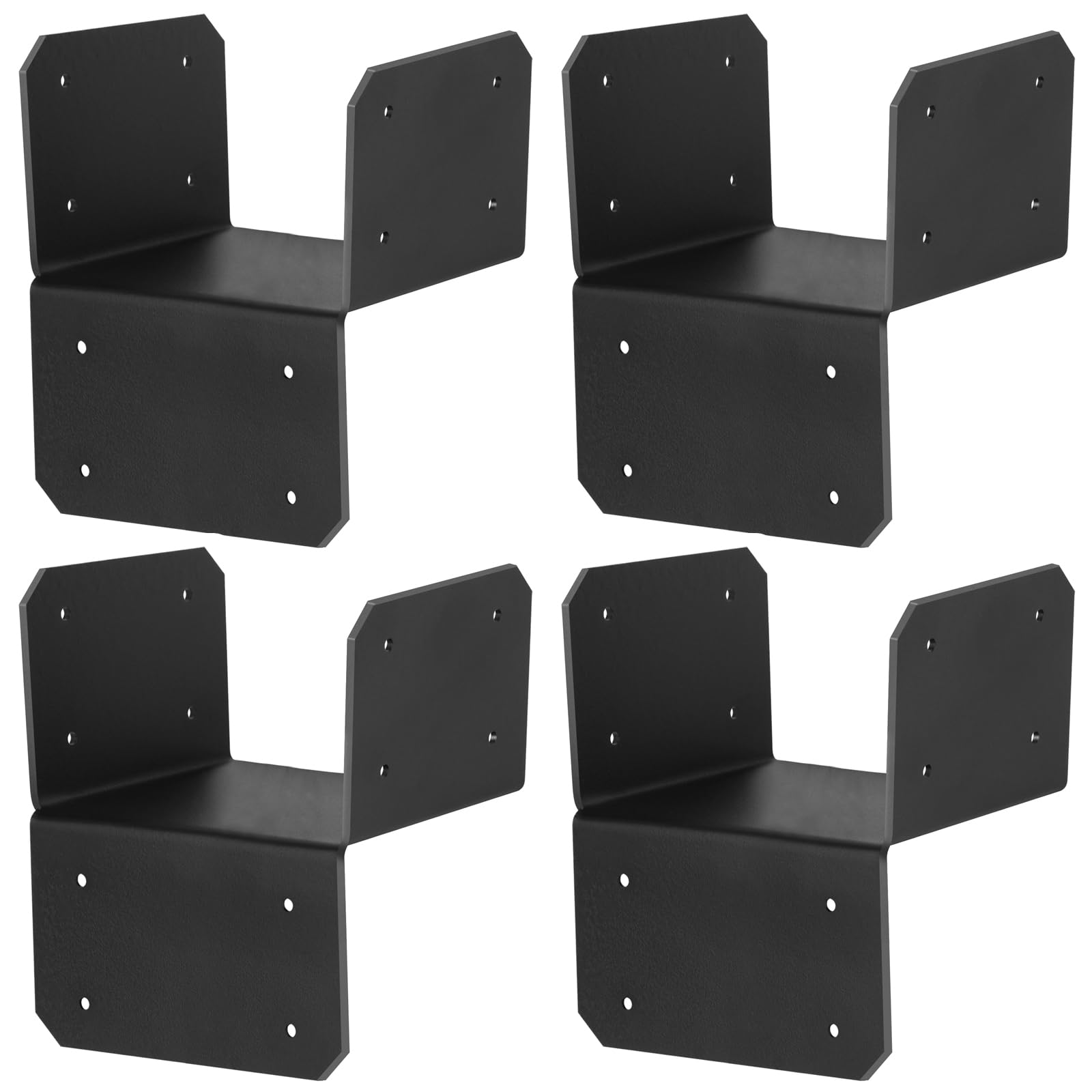 Oyezvary  4 pcs 6x6 black joist anchor connector for pergola post to beam support fits five and one half inch beam 11 gauge steel powder coated
