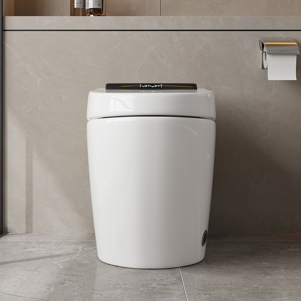 Homsee - Homsee Smart Toilet with Automatic Lid Seat Foot Sensing Flush Heated Bidet and Warm Air...