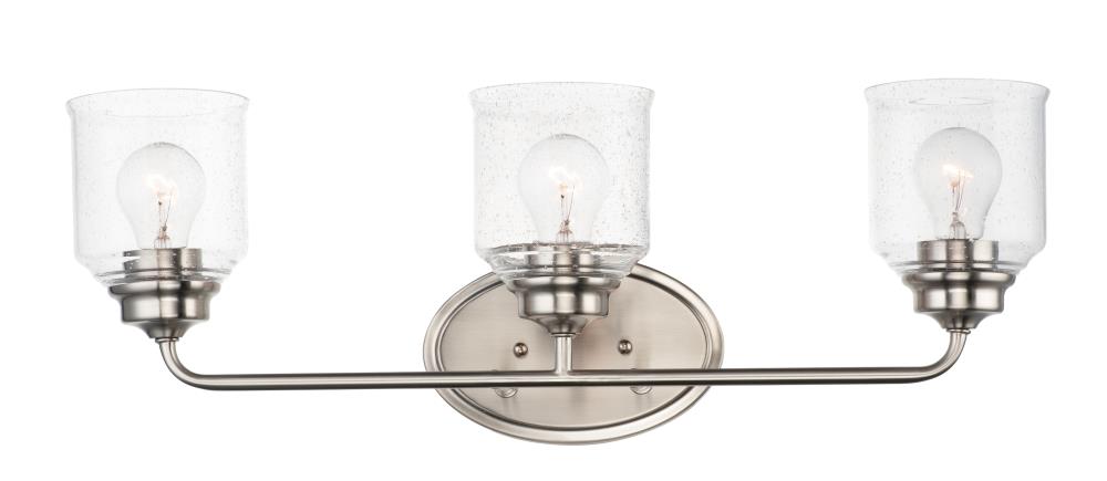 Maxim Lighting 12263CDSN Acadia 25-in 3 -Light Satin Nickel Transitional Vanity light