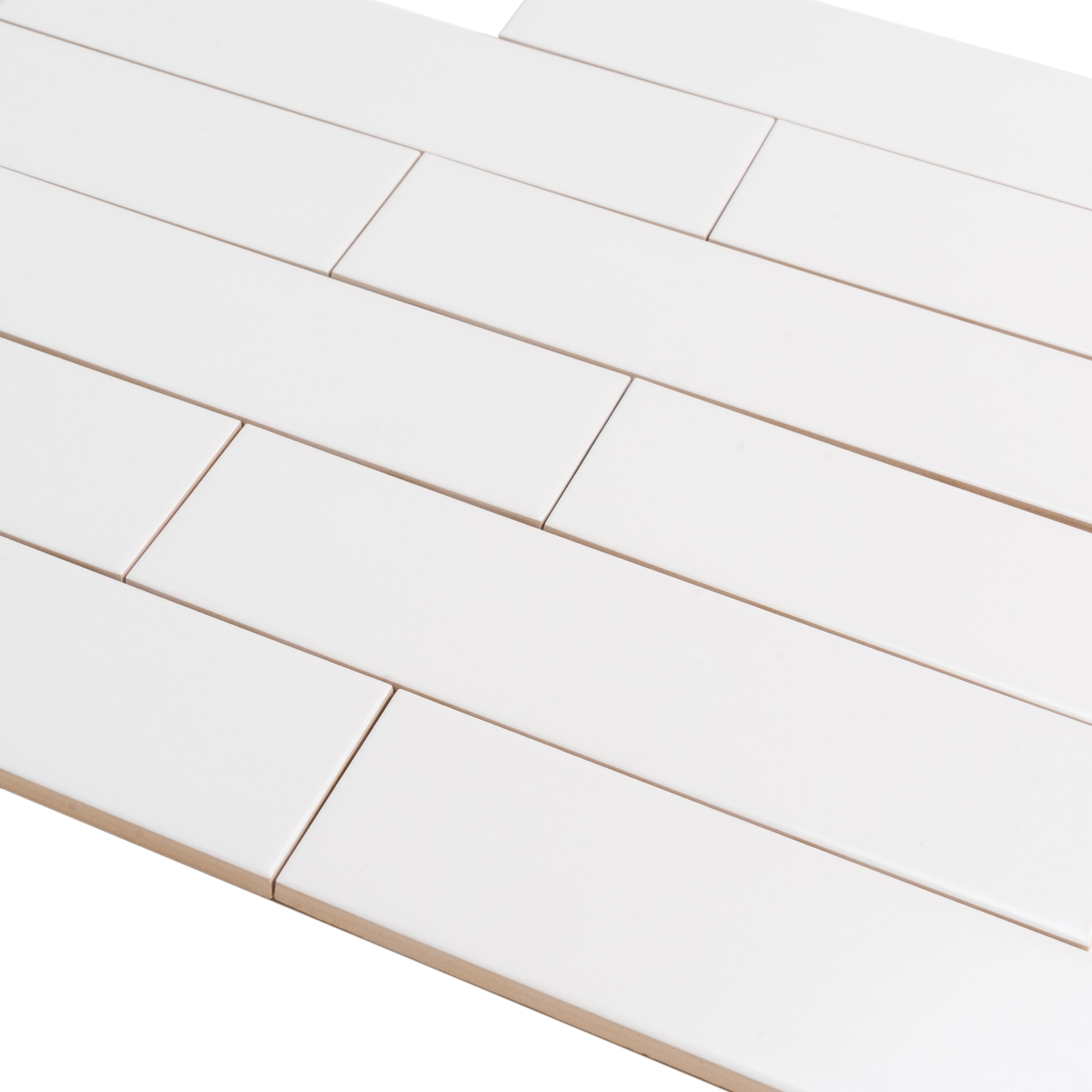 Arte 1.97 in. x 7.87 in. Matte White Ceramic Subway Wall and Floor Tile (5.4 sq. ft./case) (50-pack)