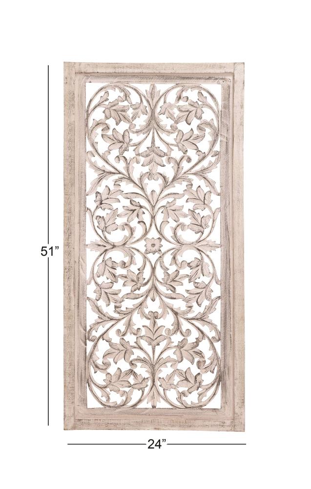Grayson Lane 24-in W x 51-in H Wood Floral Wall Sculpture in the Wall ...