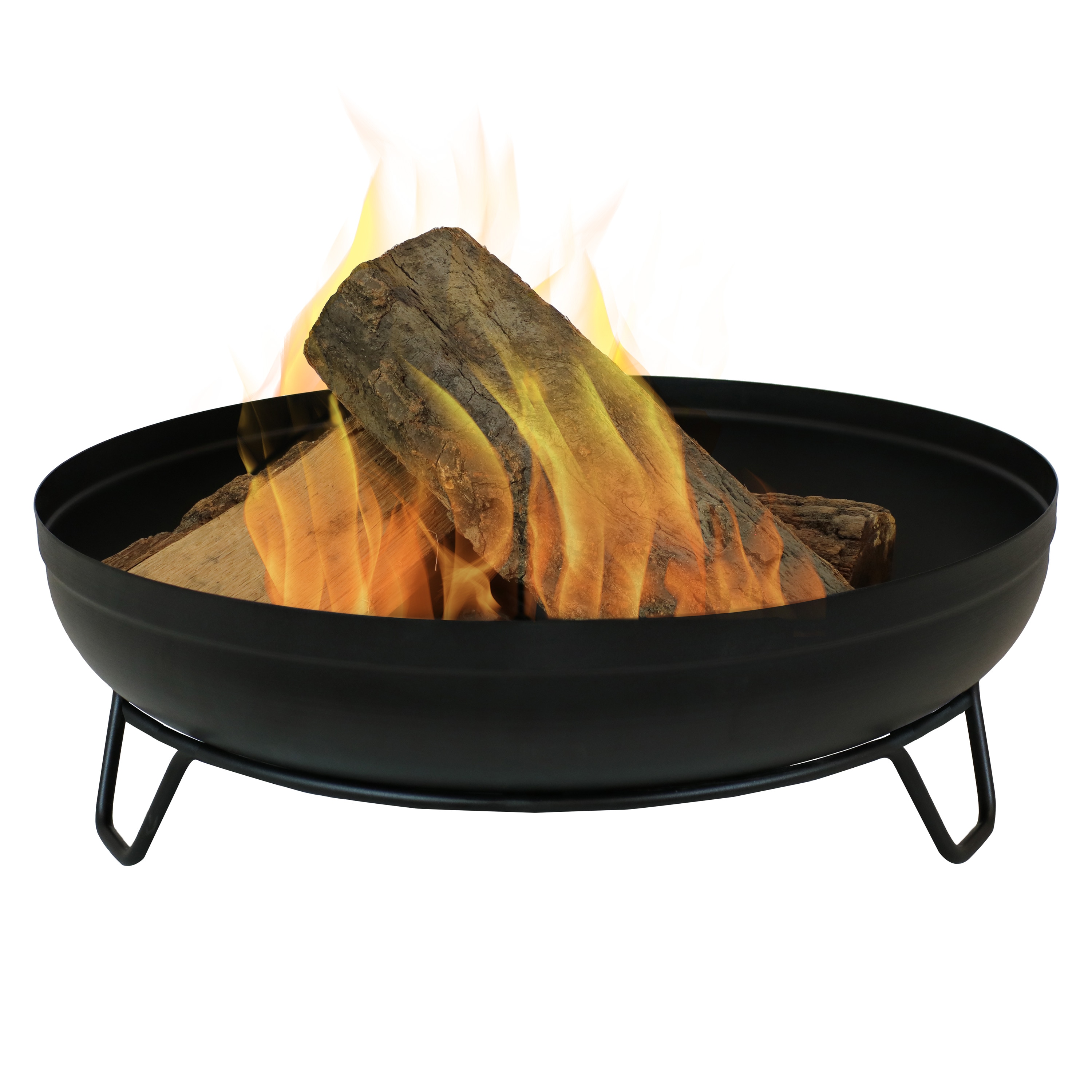 Sunnydaze Black Steel Outdoor Wood-Burning Fire Pit Bowl with Stand