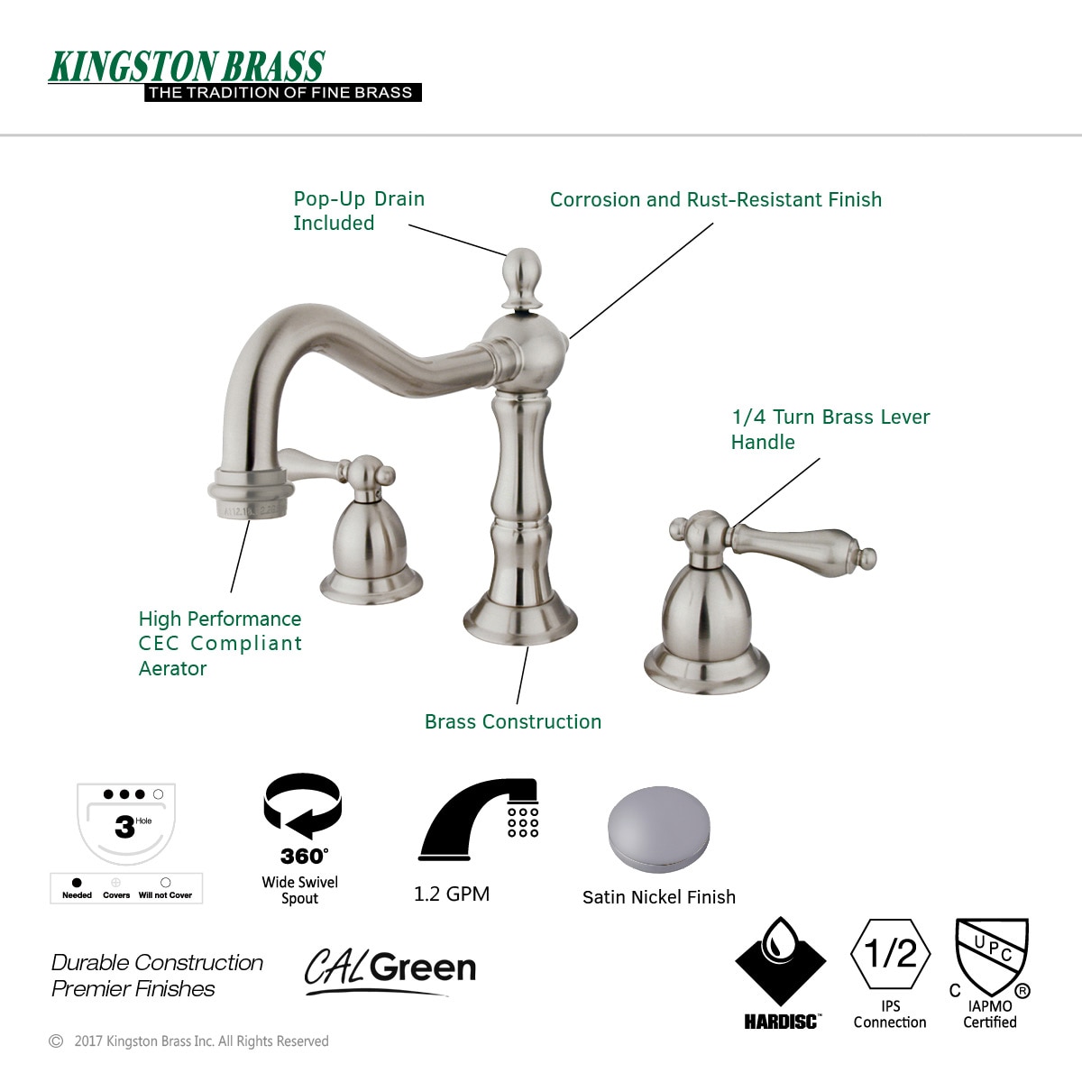 Kingston Brass WLKS1978AL Lavatory-Faucets - View #3