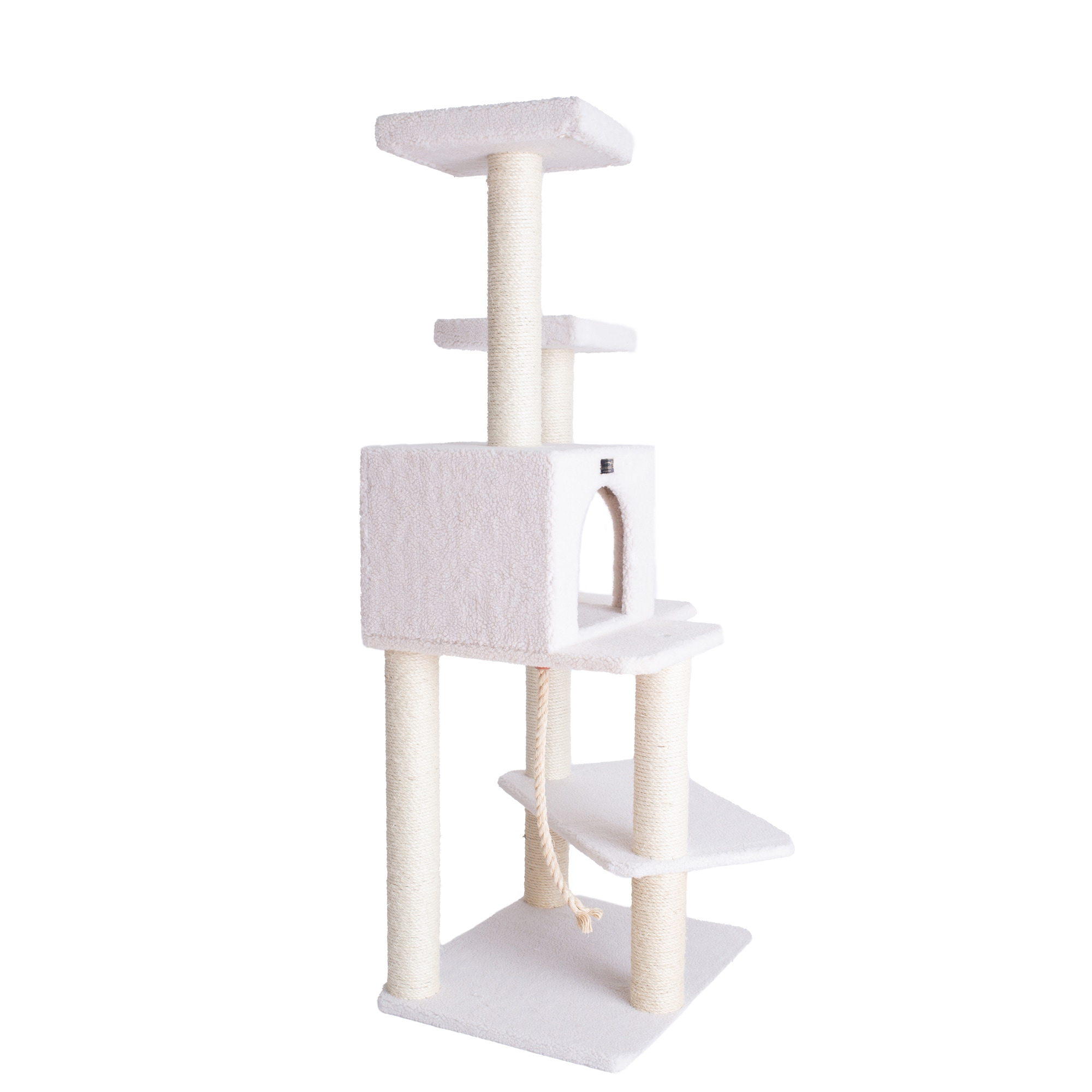 Ivory 57" Freestanding Cat Tree with Sisal Posts and Condo