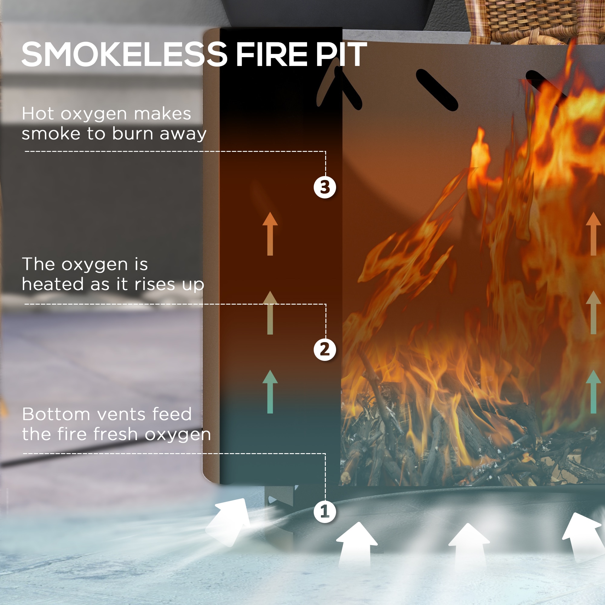 Outsunny 842-334V00TN Outdoor-Woodburning-Firepits - View #4