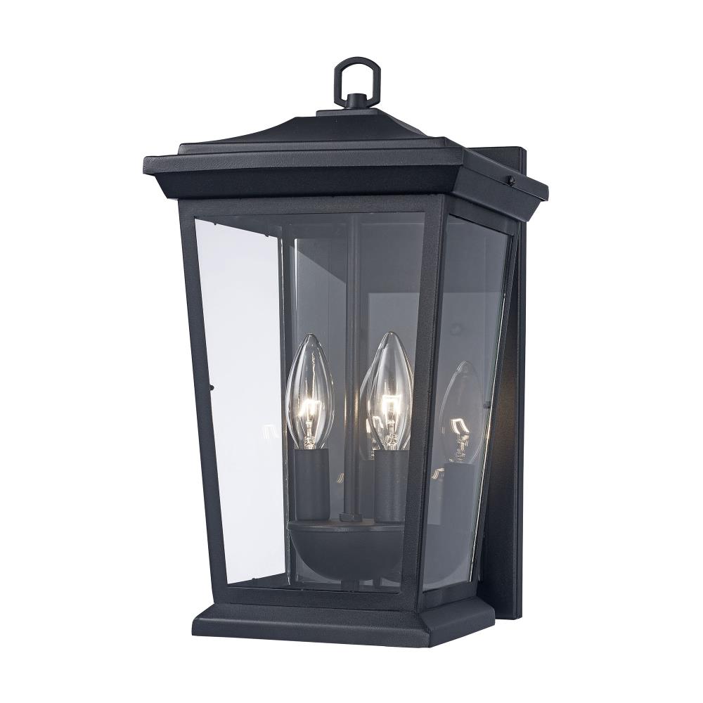 Lucid Lighting 50771 BK 2 -Light 17-in H Black Hardwired Outdoor Wall Light