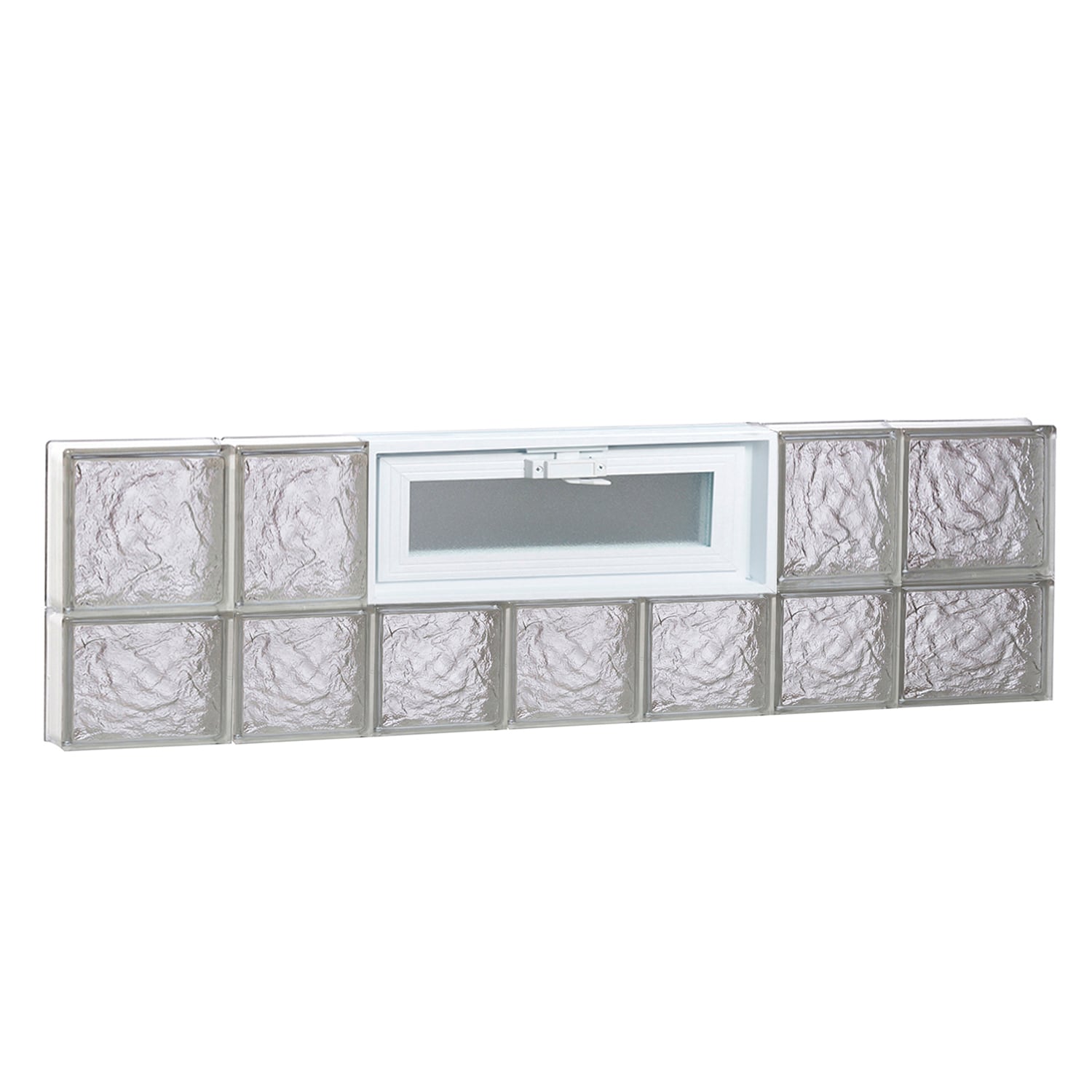 REDI2SET V4614IS Ice Glass 44-1/4-in x 13-1/2-in Frameless Replacement Vented Glass Block Window