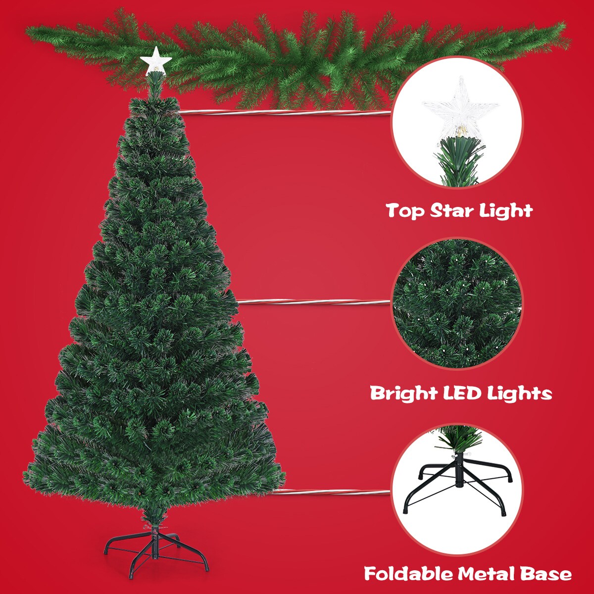 Costway CM20579 Artificial-Christmas-Trees - View #2