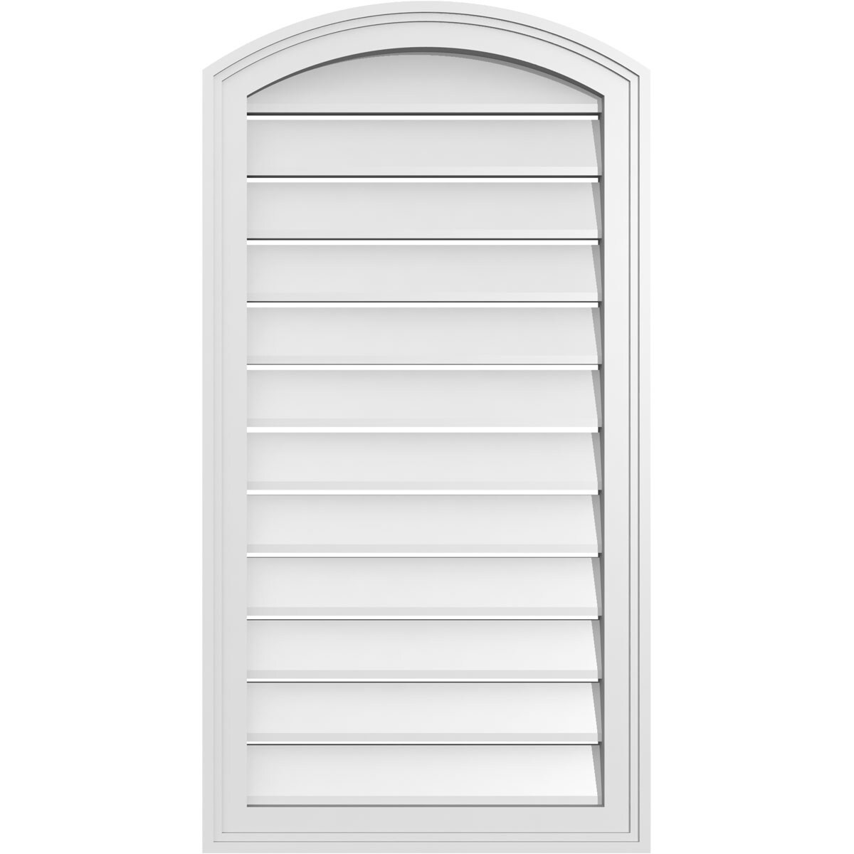 Ekena Millwork GVPAR20X3802SF 20-Inches x 38-Inches Off-white Round top PVC Gable Louver Vent