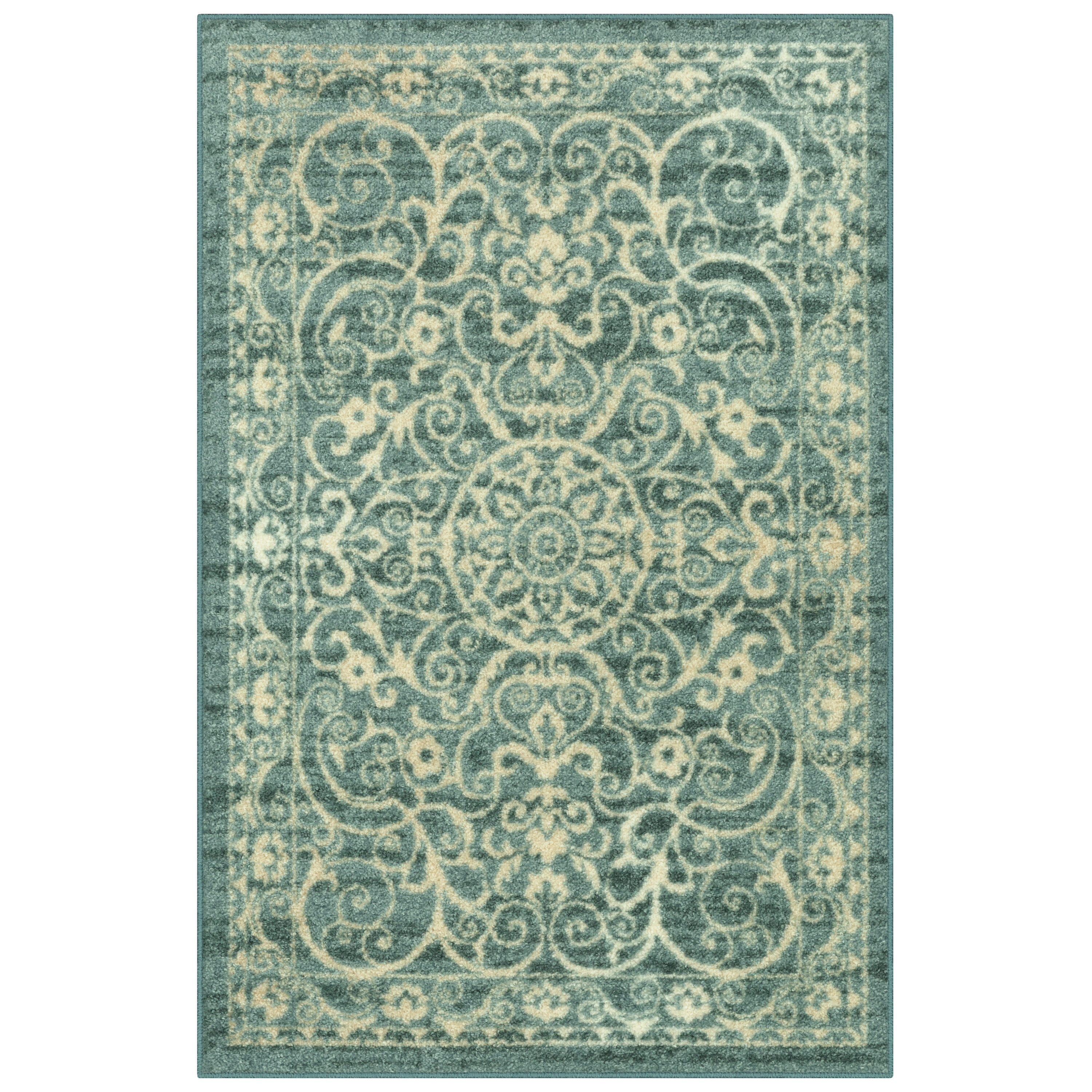 Maples Rugs 3 X 4 (ft) Lt Spa Indoor Medallion Persian Machine Washable ...