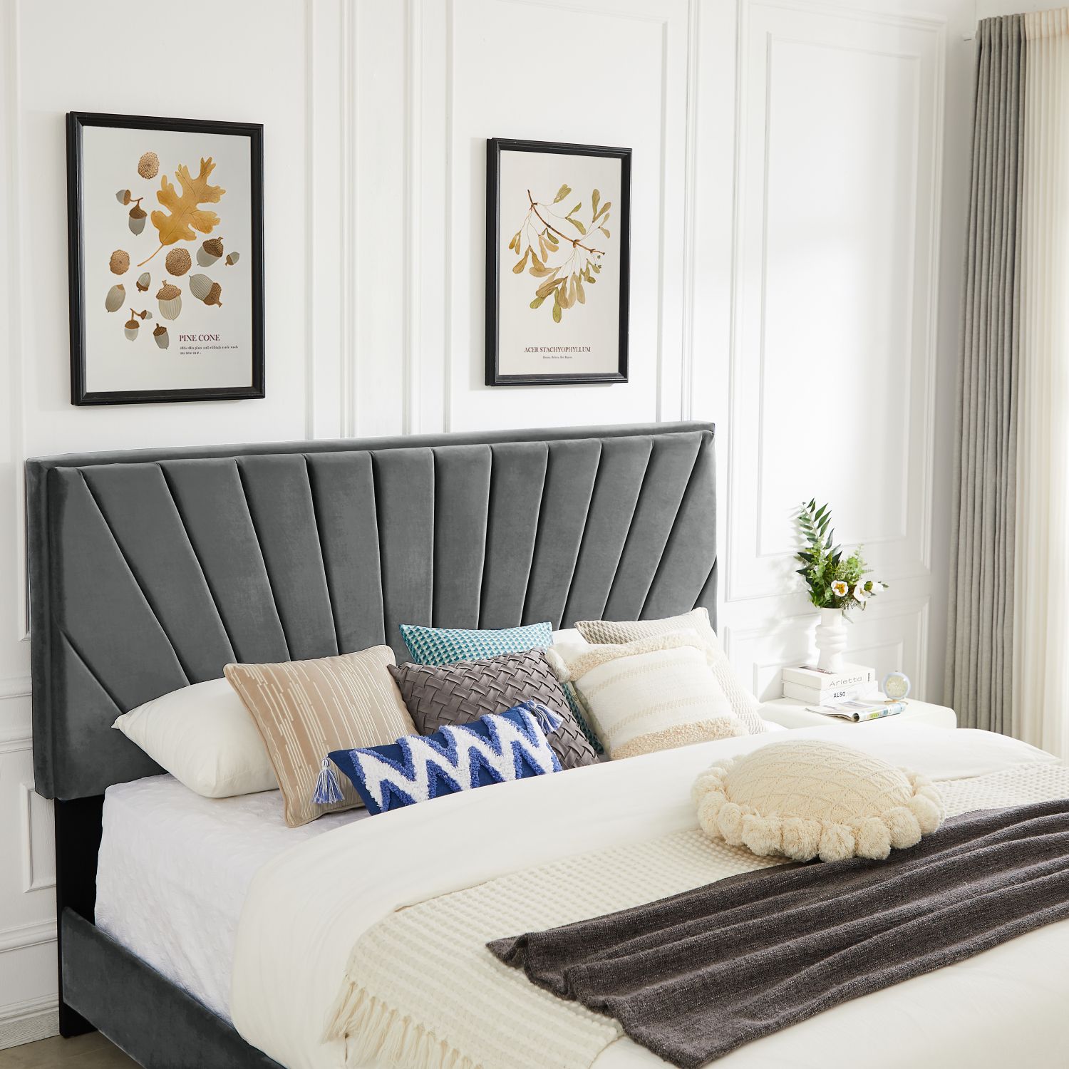 JASMODER Gray King Composite Platform Bed in the Beds JASMODER Gray King Composite Platform Bed in the Beds