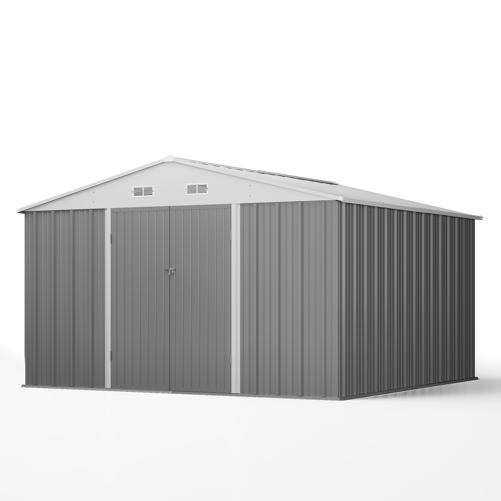 Patiowell 10-Feet x 10-Feet Galvanized steel Storage Shed in the Metal ...