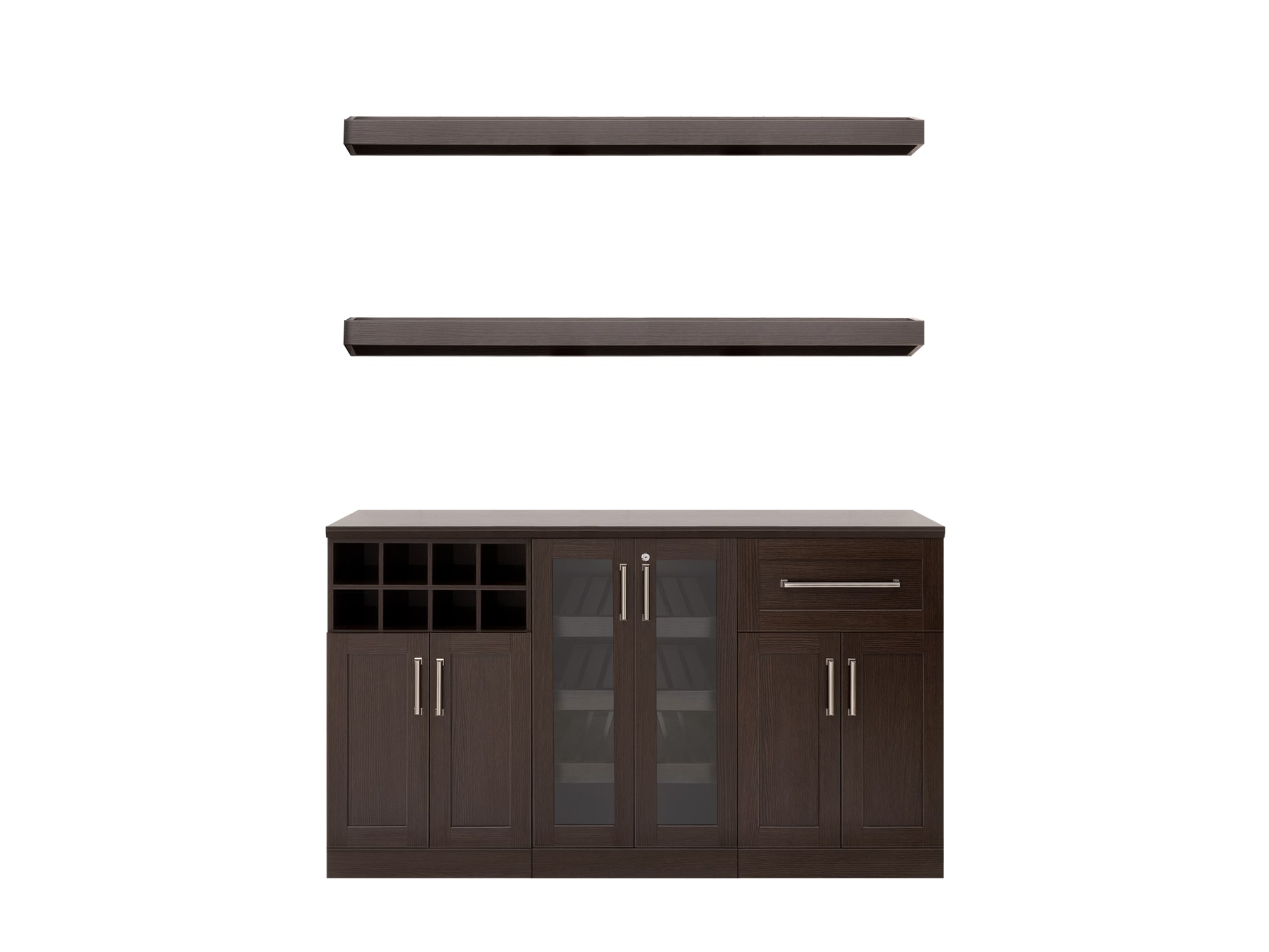 NewAge Products 61270 Home Bar 63.0-in x 80.0-in Brown Rectangle Bar cabinet
