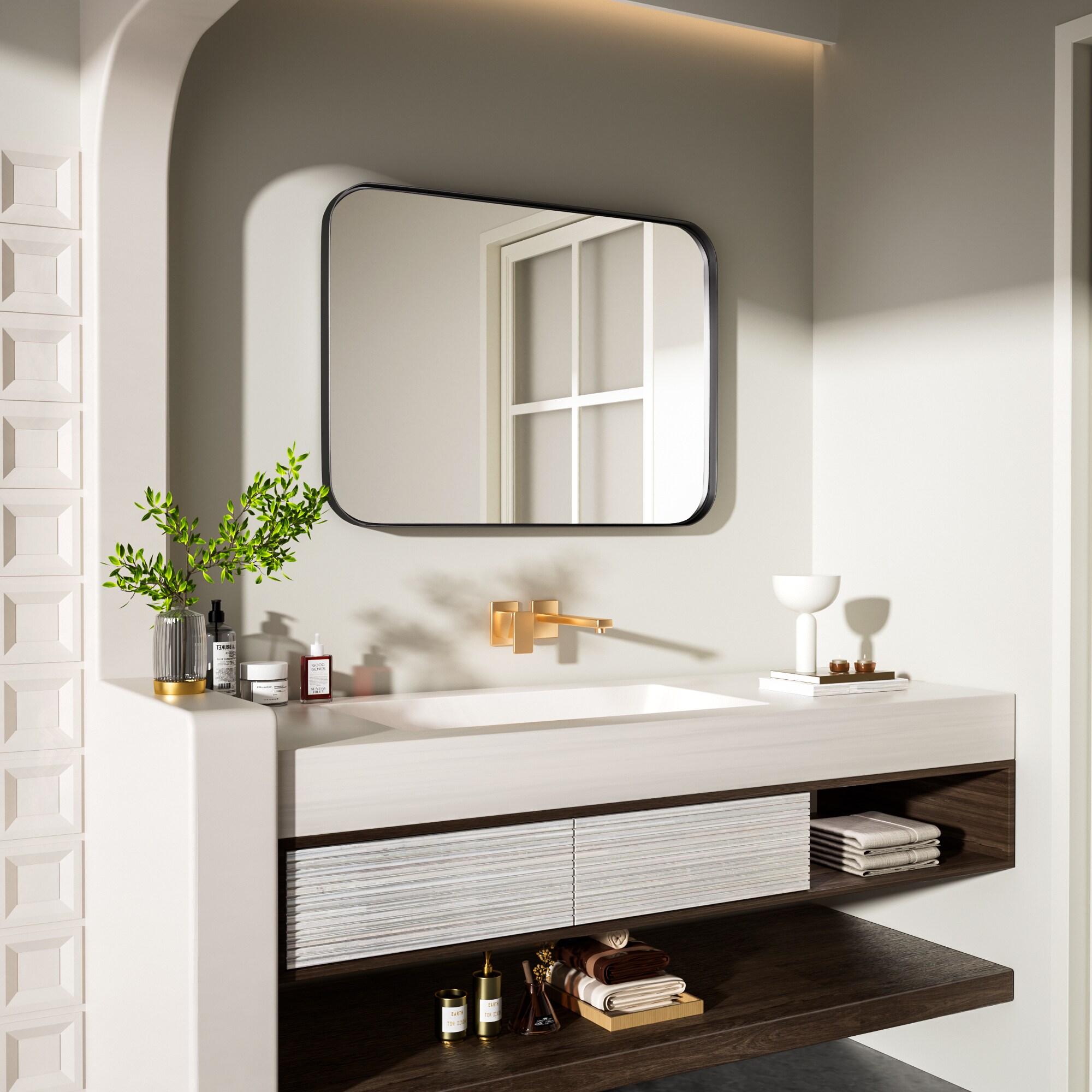 LOVMOR Y-TM2230-B Framed-Bath-Mirrors - View #2