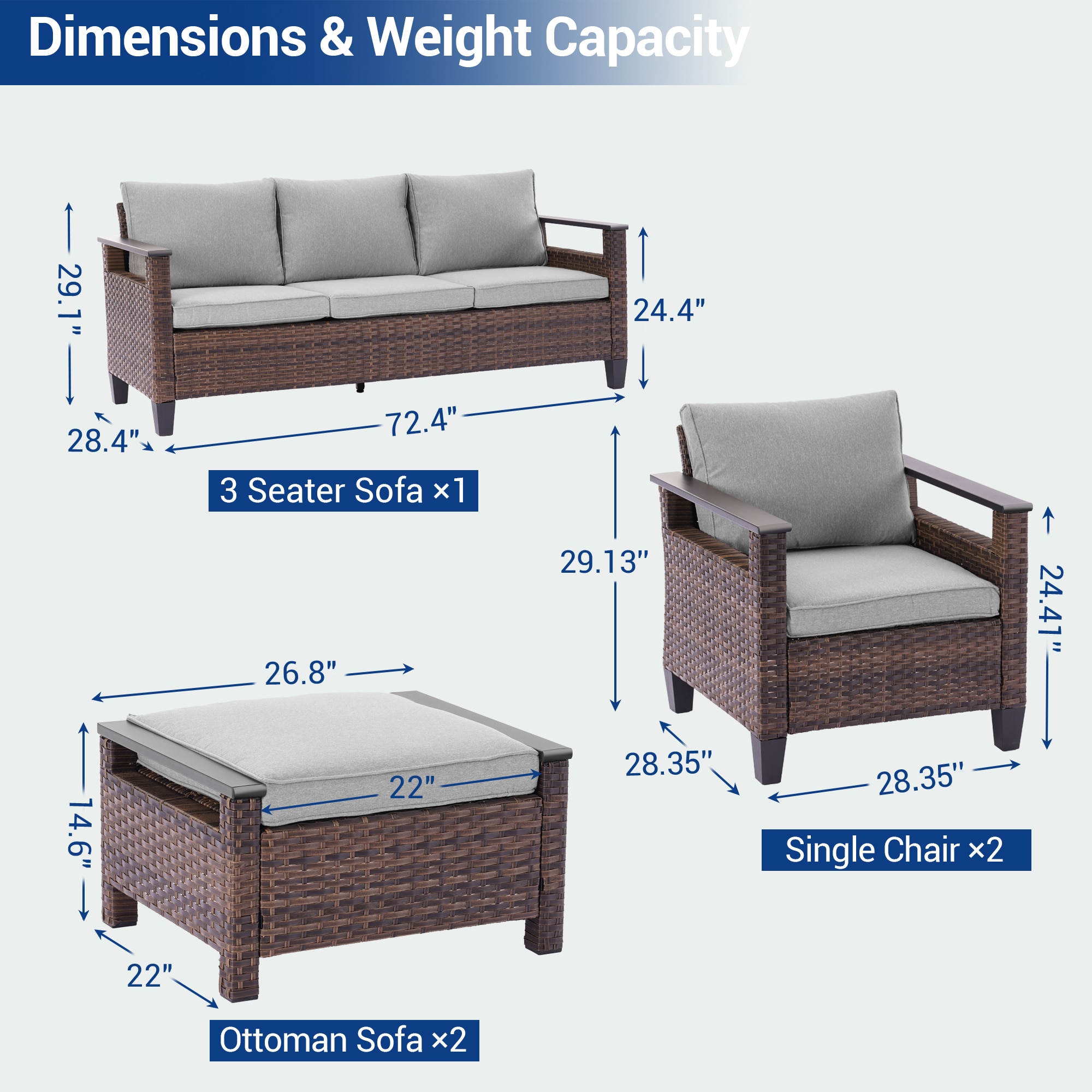 Sonkuki SD-AB-HLY-95T1 Patio-Conversation-Sets - View #2