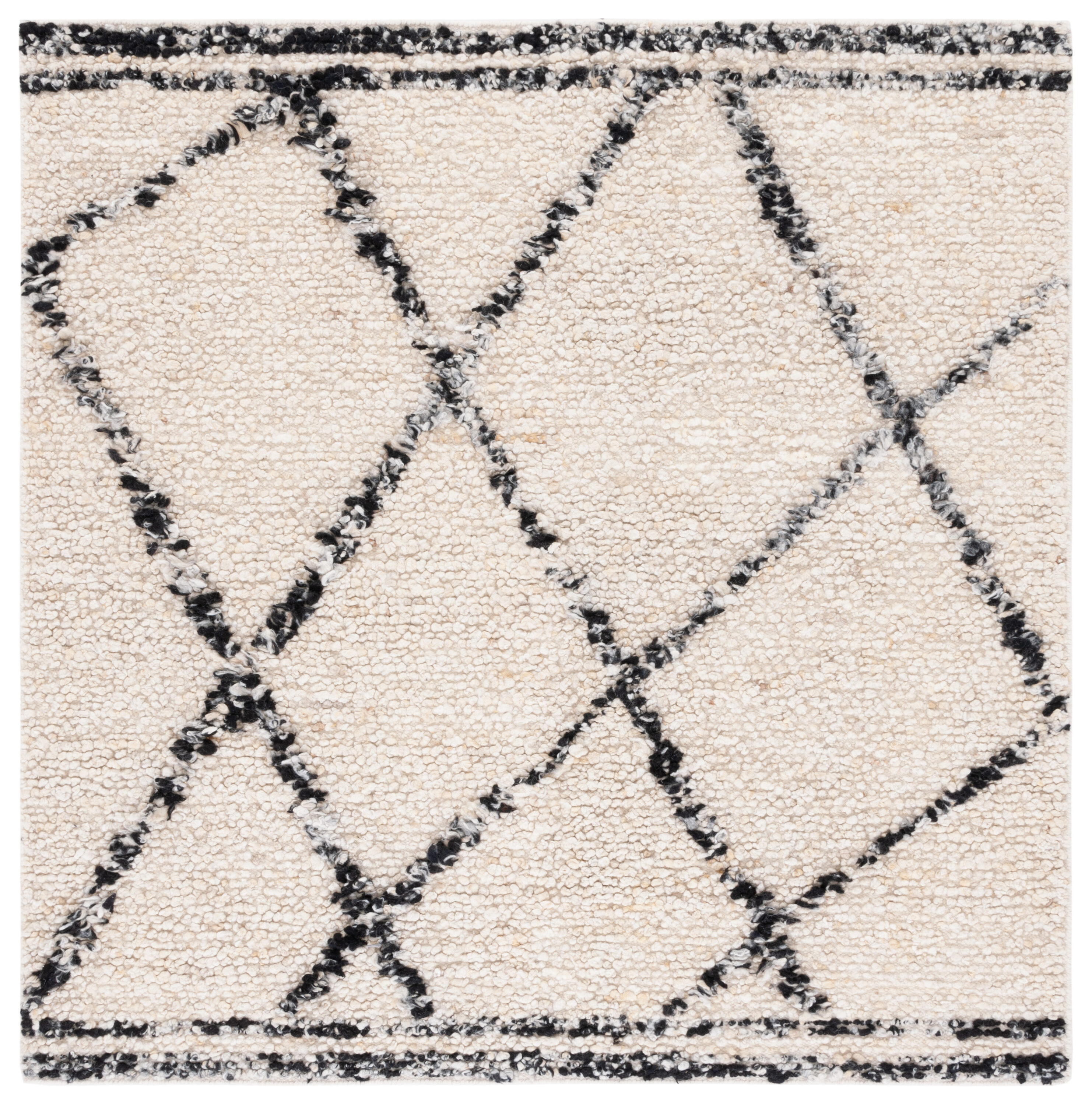 Safavieh Manhattan 352A Ivory Black 6 x 6 Square Area rug
