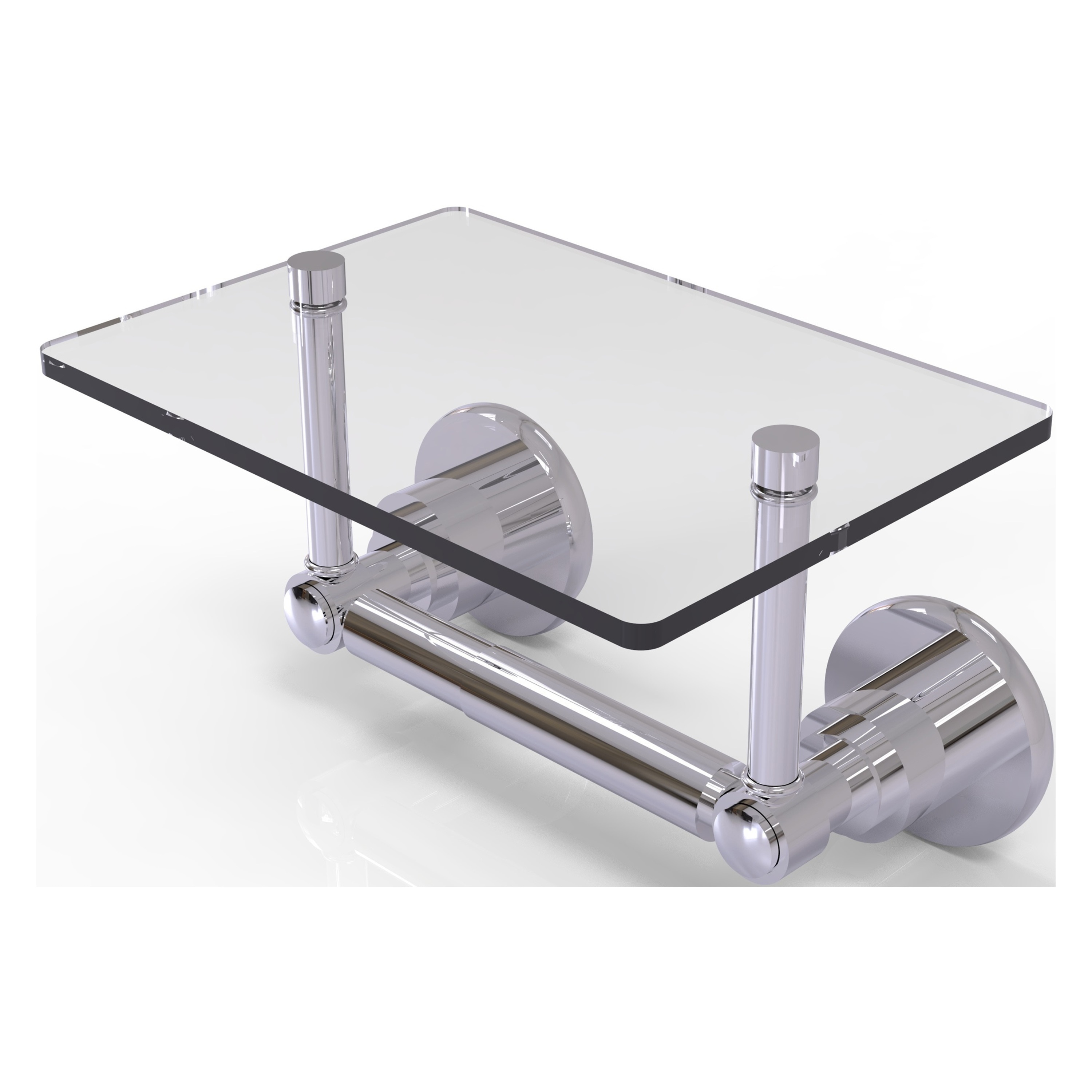 Allied Brass WS-GLT-24-PC Washington Square Polished Chrome Wall mount Double post Toilet Paper Holder 1 -Rolls