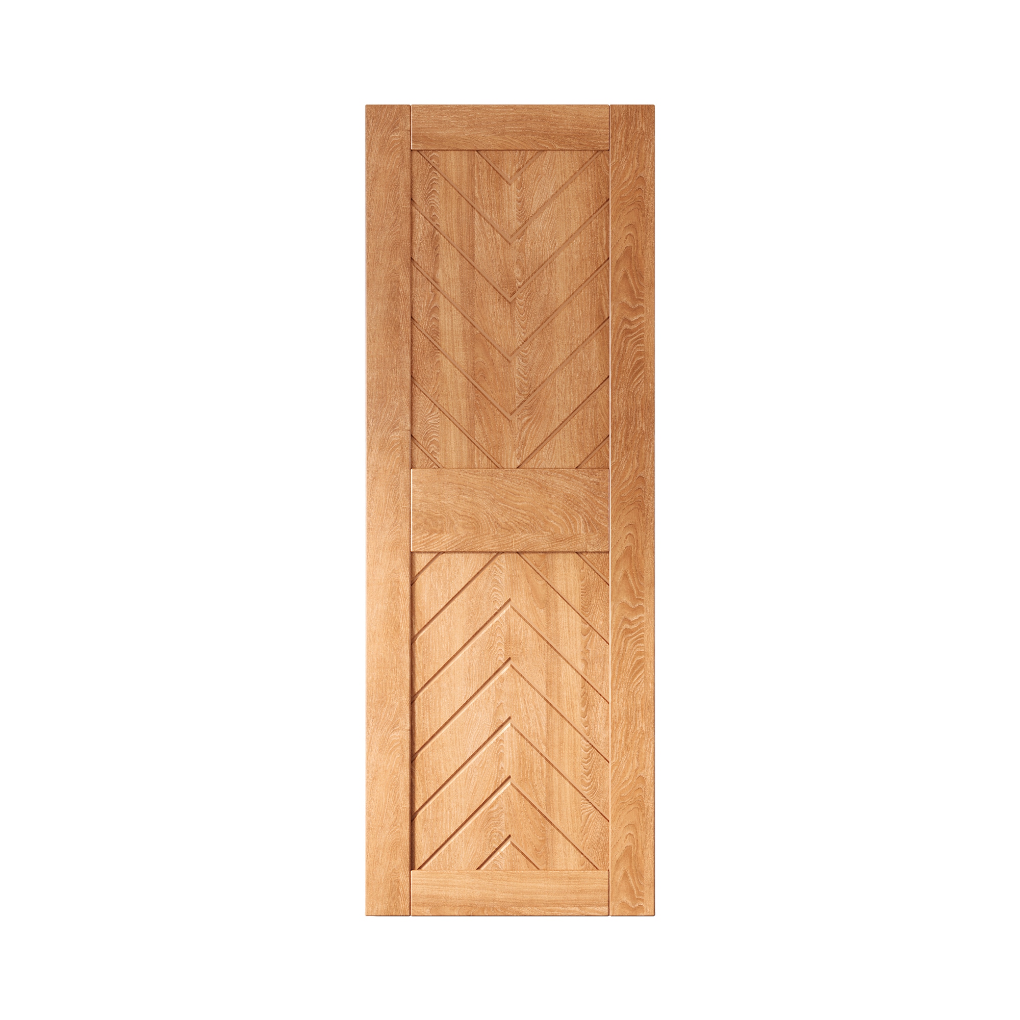 HOMACER JT4-3080-EA 30-in x 80-in Early American Herringbone Pine Wood Solid core Single Barn Door (Hardware Not Included)