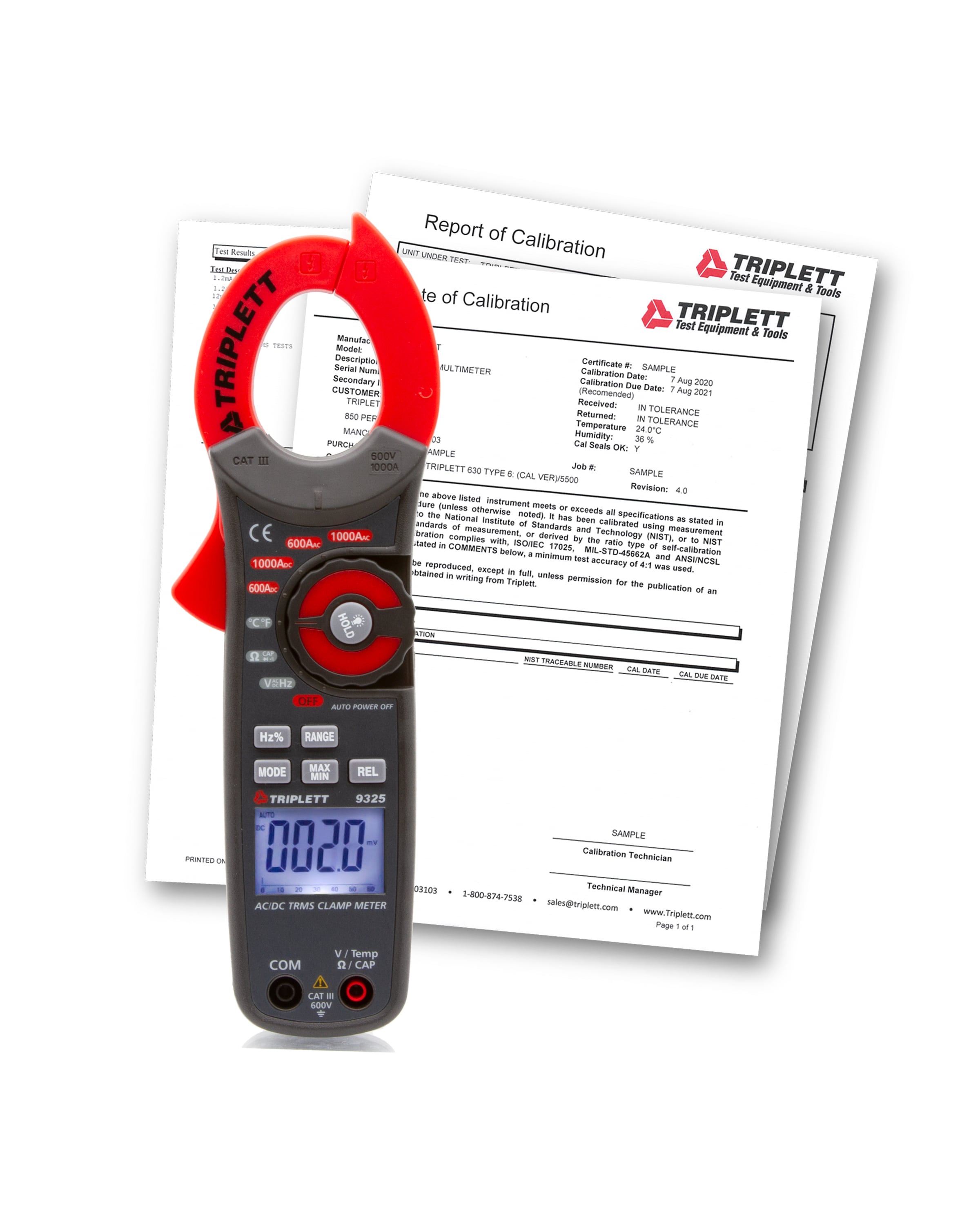 TRIPLETT 9325-NIST LCD Display Specialty meter 1000V -Volt