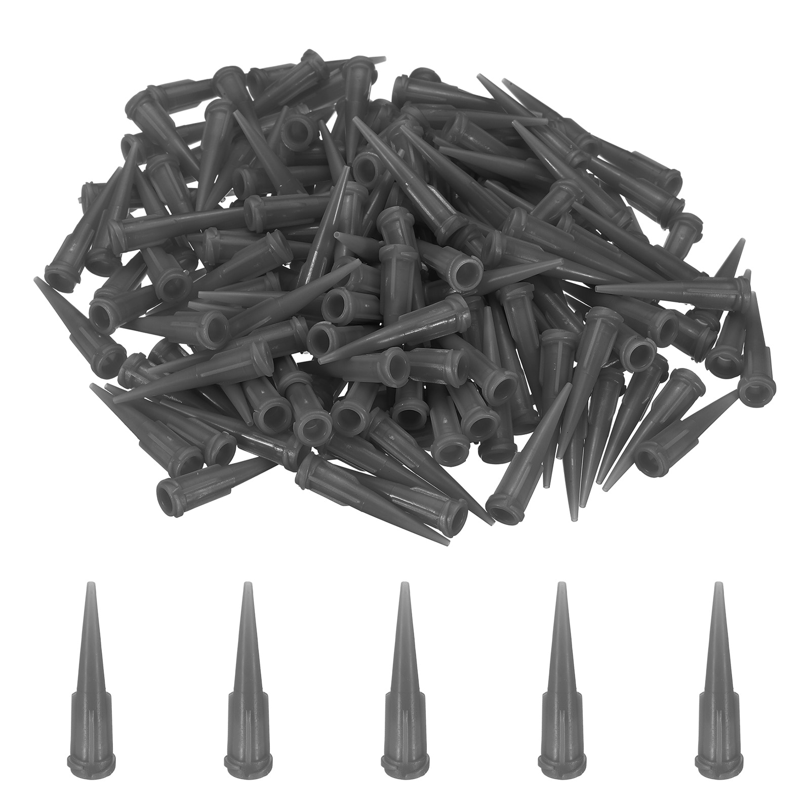Unique Bargains 160pcs Plastic Tapered Pinhead 16 Gauge TT Adhesive Dispensing Needle Tip 1.2mm Glue Applicator Blunt Tips for Industrial Oil or Glue Applicator Transparent Gray #S26062400UX4073