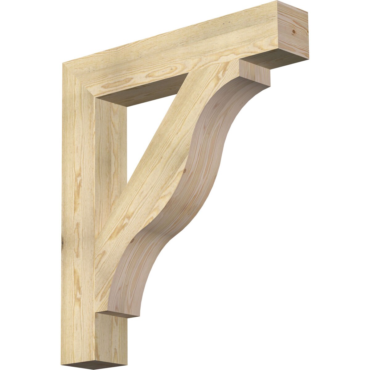 Ekena Millwork BKT06X36X40FST05RDF Funston Block Rough Sawn 6-in x 36-in x 40-in Douglas fir Brown Wood Standard bracket