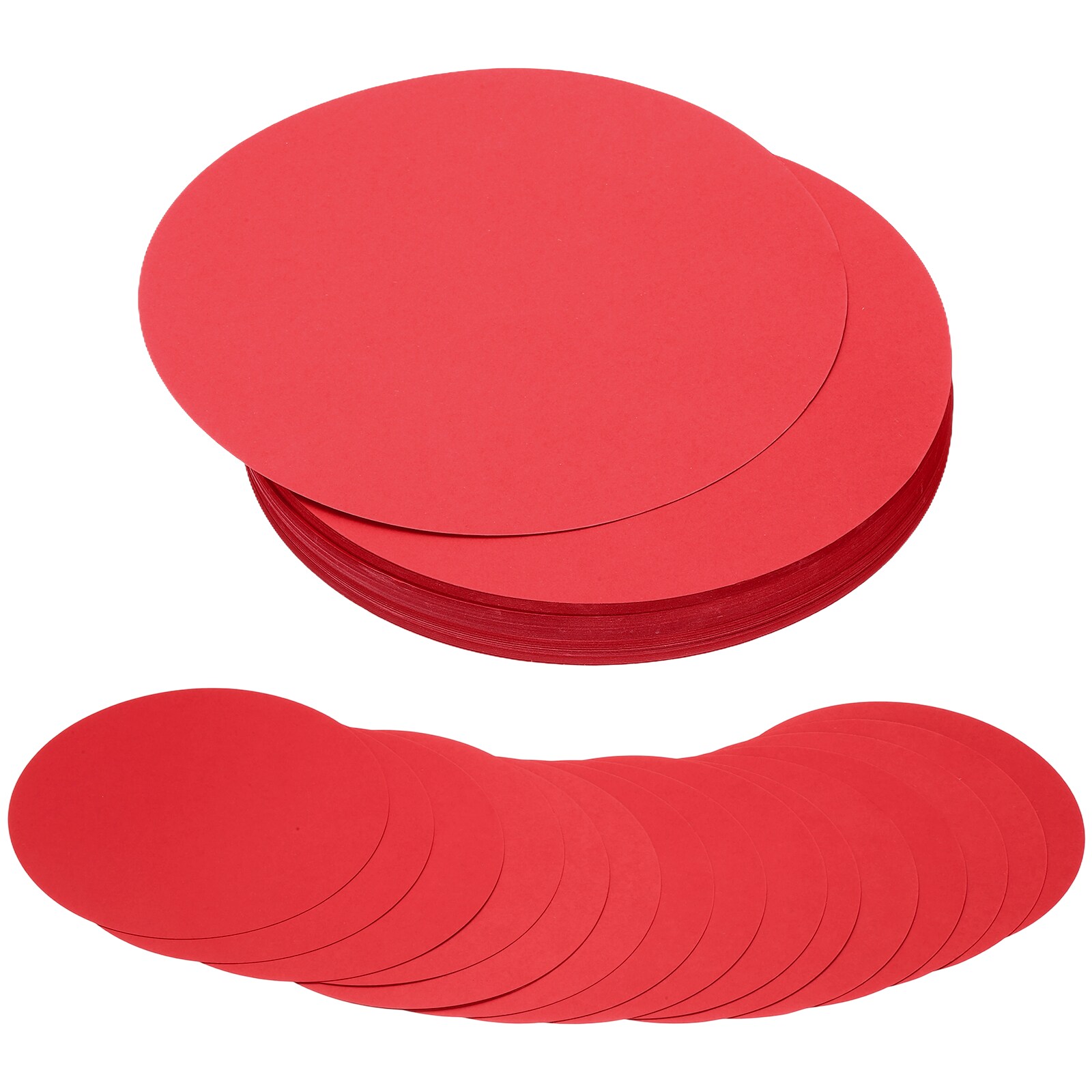 PATIKIL - 8inch Circle Cutouts Paper 80pcs Round Card Stock 200gsm Red