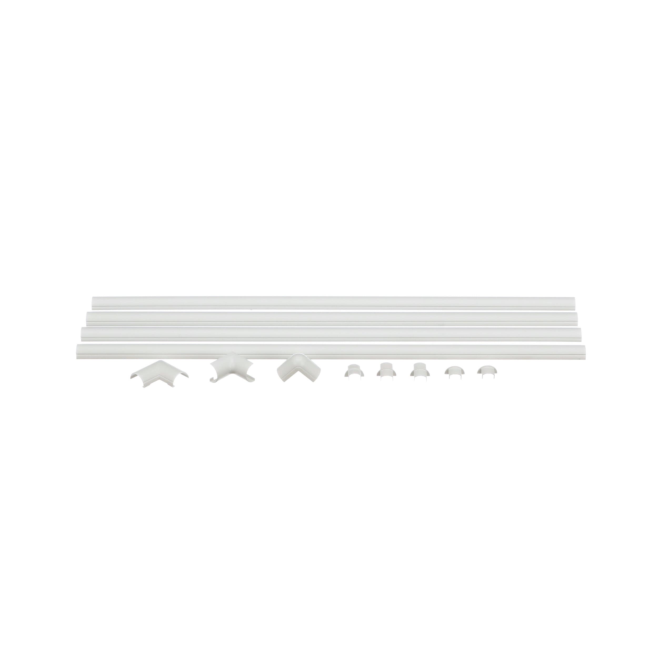 D-Line Micro Plus Cable Raceway 12-Piece 156-in L White Raceway in