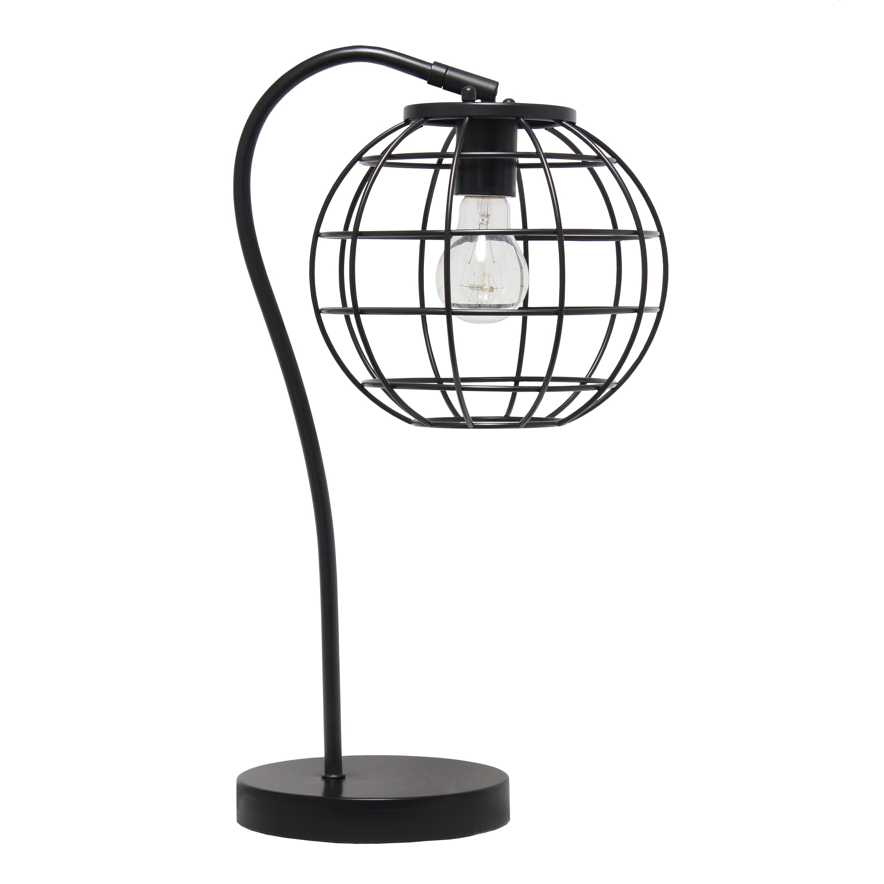 Lalia Home LHT-1028-BK Studio Loft 20-in Black LED On/Off switch Downbridge Table Lamp with Metal Shade