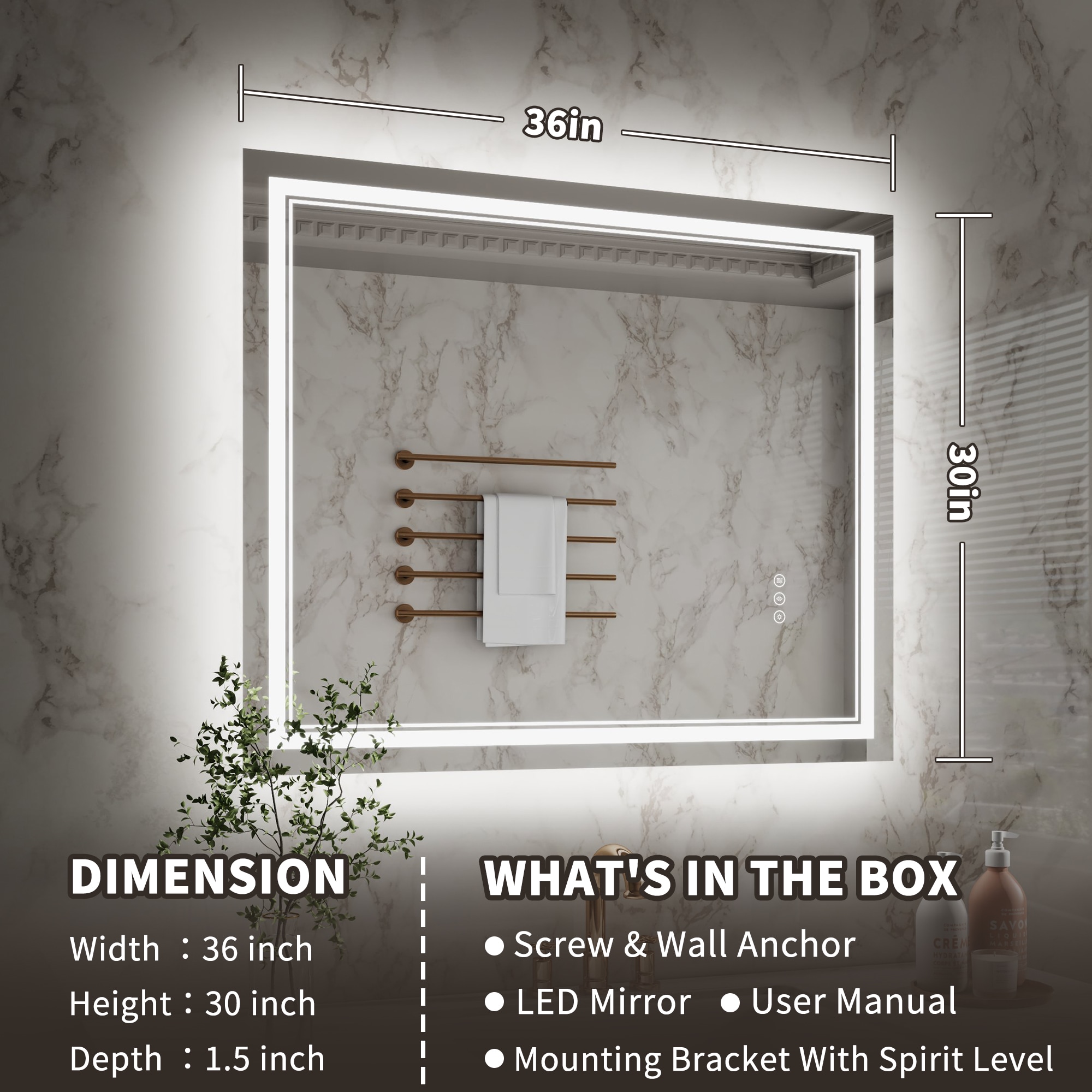 ExBrite TFBM3036 Framed-Bath-Mirrors - View #2