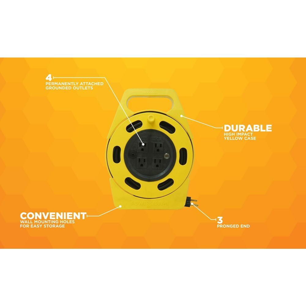 Southwire 25-ft 16/3 Yellow/black Sjt Reel in the Extension Cord