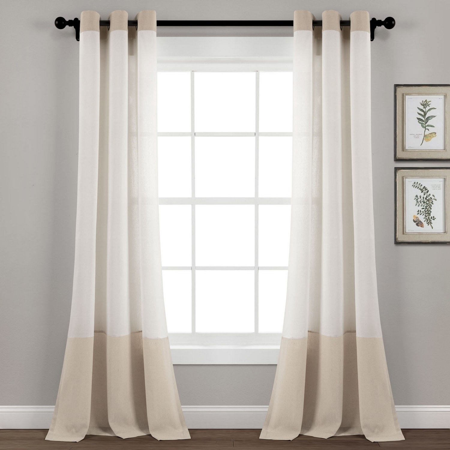 Lush Decor 21T010846 84-in Linen Light filtering Grommet Single curtain panel