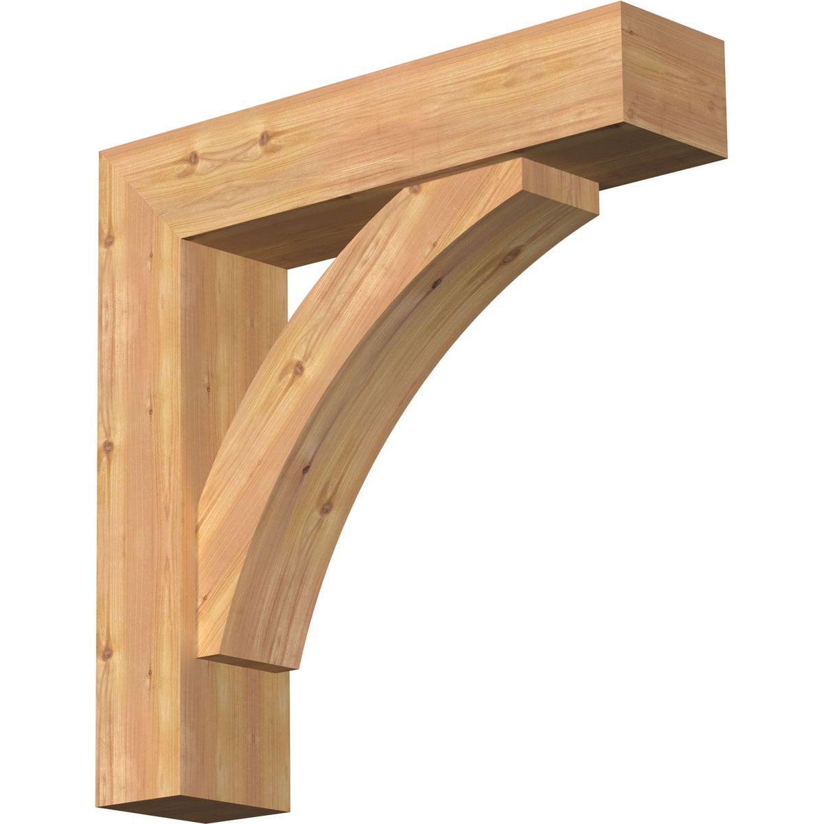 Ekena Millwork 1463989 Thorton Block Smooth Bracket with Offset Brace 7-1/2-in x 32-in x 32-in Western red cedar Brown Wood Standard bracket