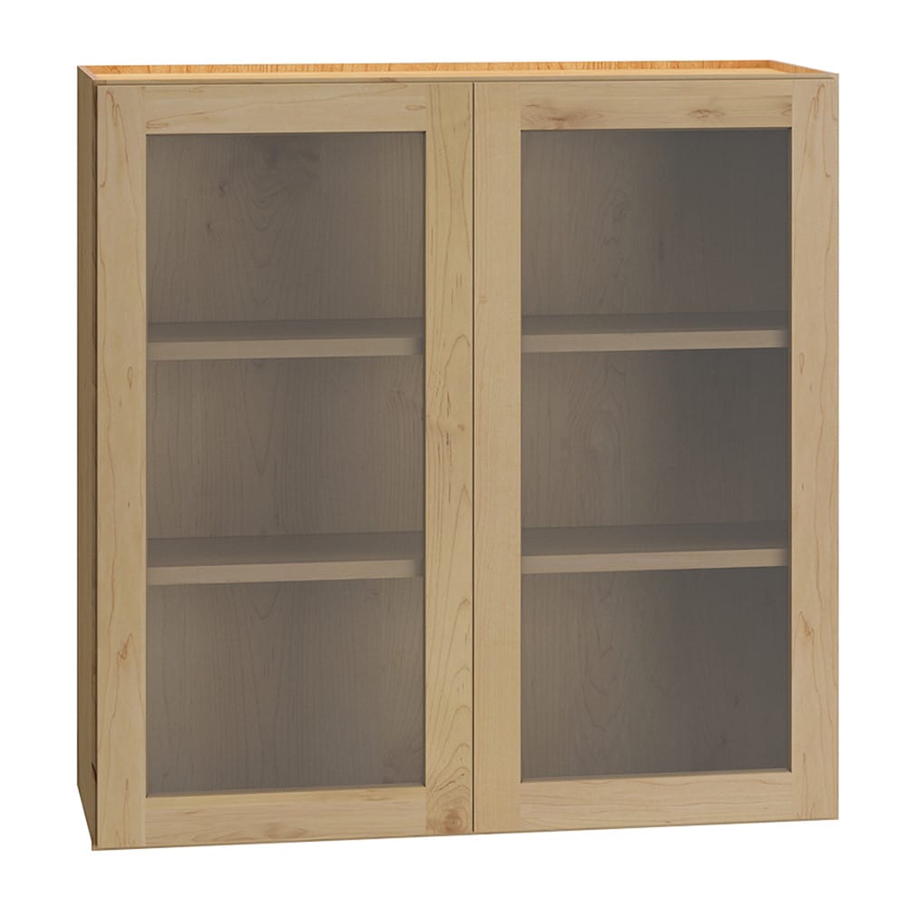 Diamond Express Jamestown 36-in W x 36-in H x 12-in D Coastline Brown Wall Fully assembled Plywood Cabinet (Cut for Glass Shaker) #331 WCG3636