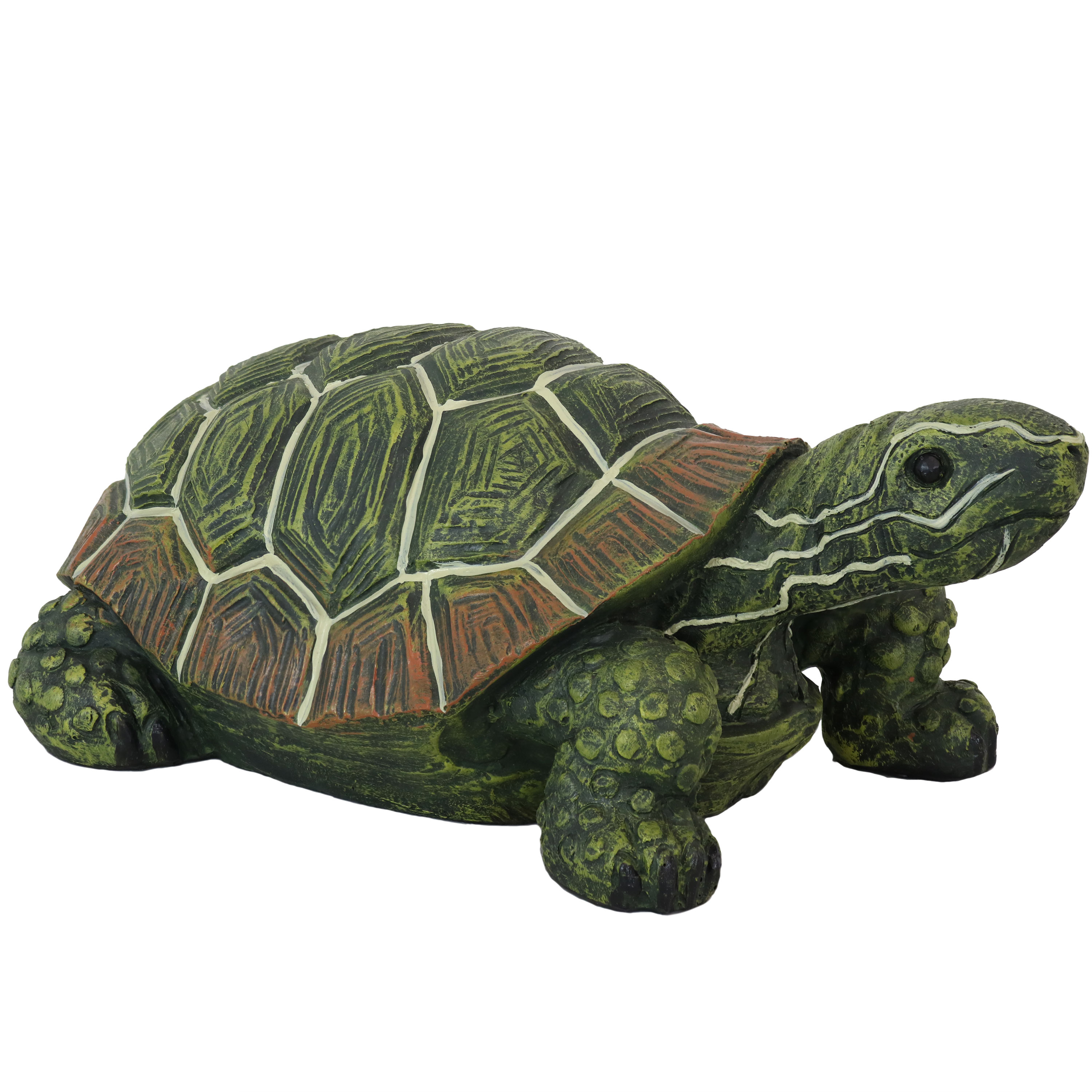 Sunnydaze Decor 3.75-in H x 5-in W Green Turtle Garden Statue in the ...