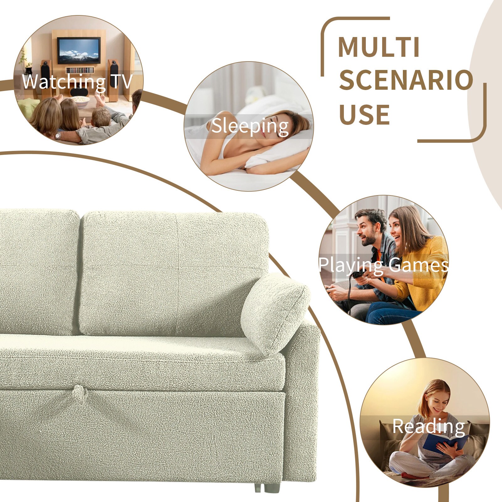 BWE A-9SOFA-05-BEG Sofas-Loveseats - View #8