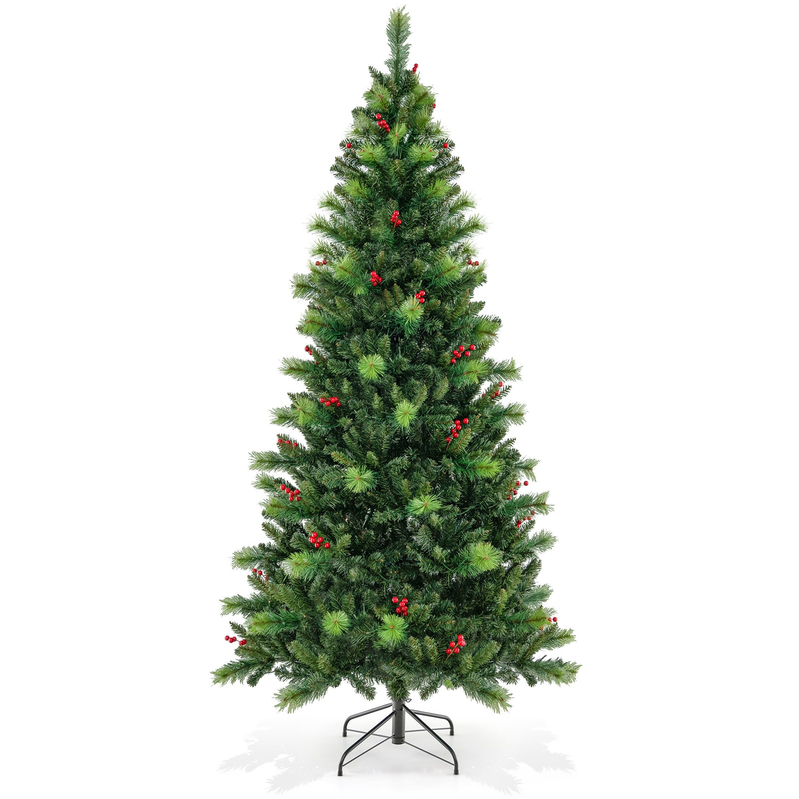 LIVIZA HYS24557US 7-ft Pre-lit Artificial Christmas Tree with Multicolor LED Lights
