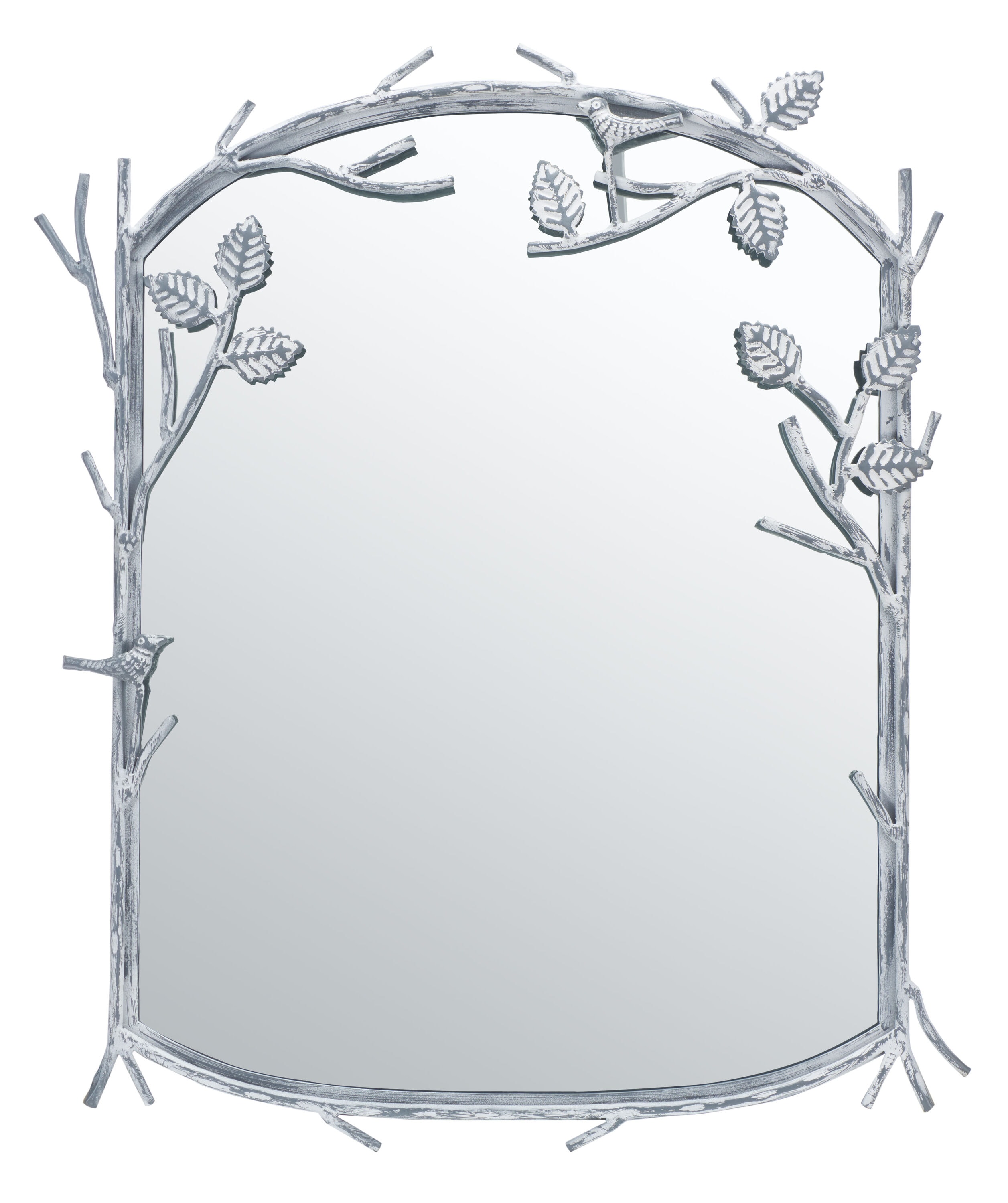 Fayth 24" x 30" Silver Wood Frame Mirror