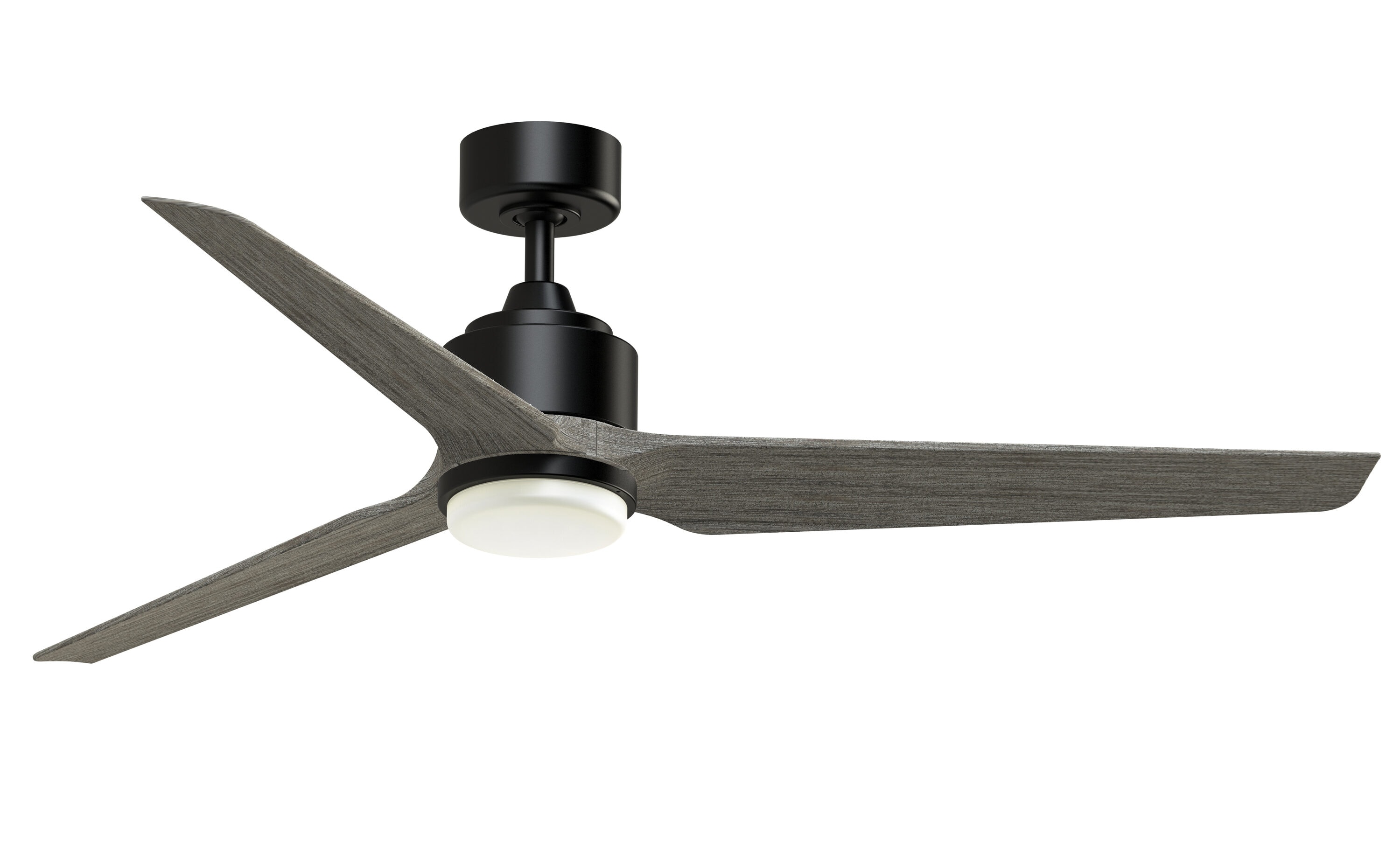 TriAire Custom 60-in Black Color-changing LED Indoor/Outdoor Smart Propeller Ceiling Fan with Light Remote (3-Blade) | - Fanimation FPD8514BLW-60WEW-LK