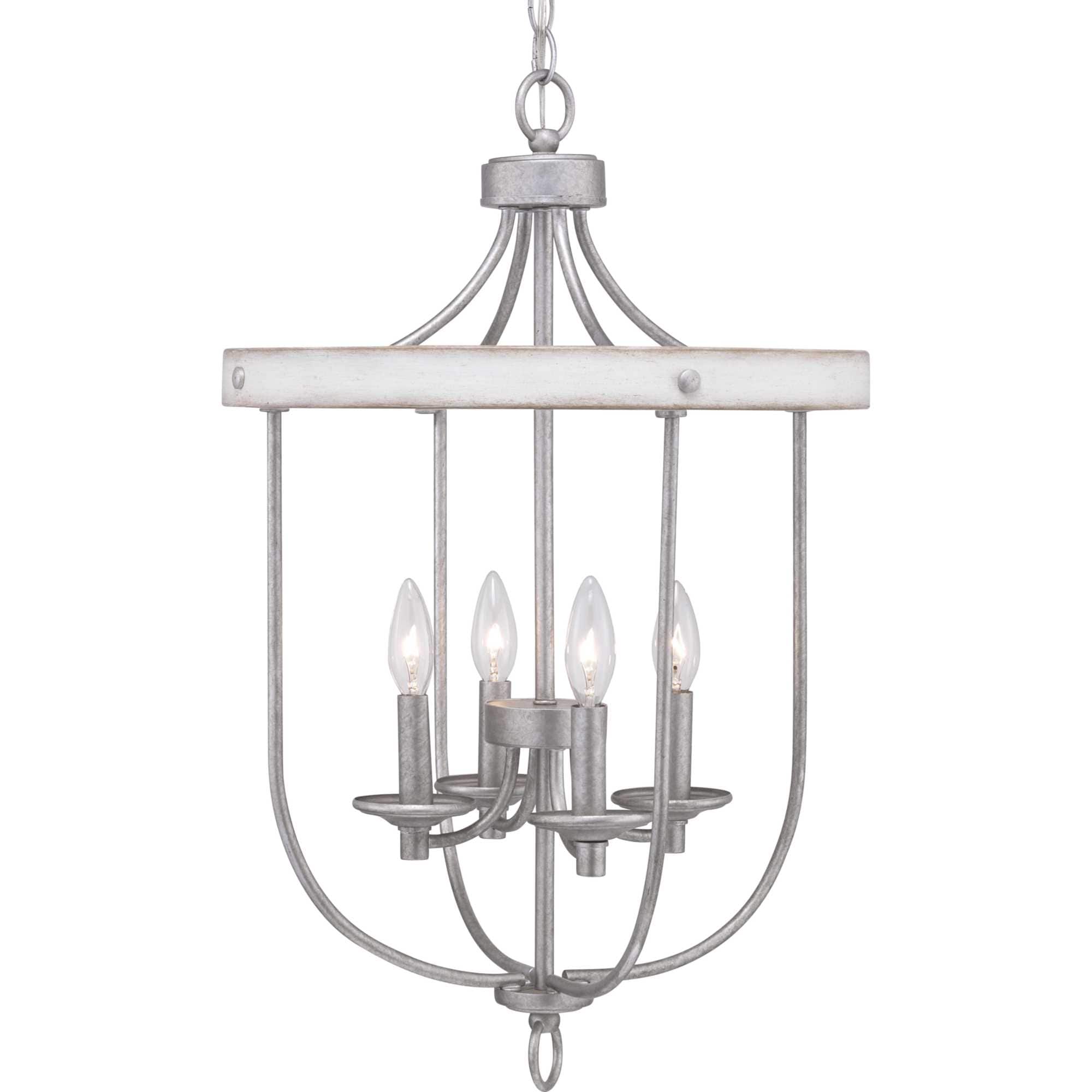 Progress Lighting P500157-141 Gulliver 4 -Light Galvanized Farmhouse Lantern Medium Hanging Pendant light