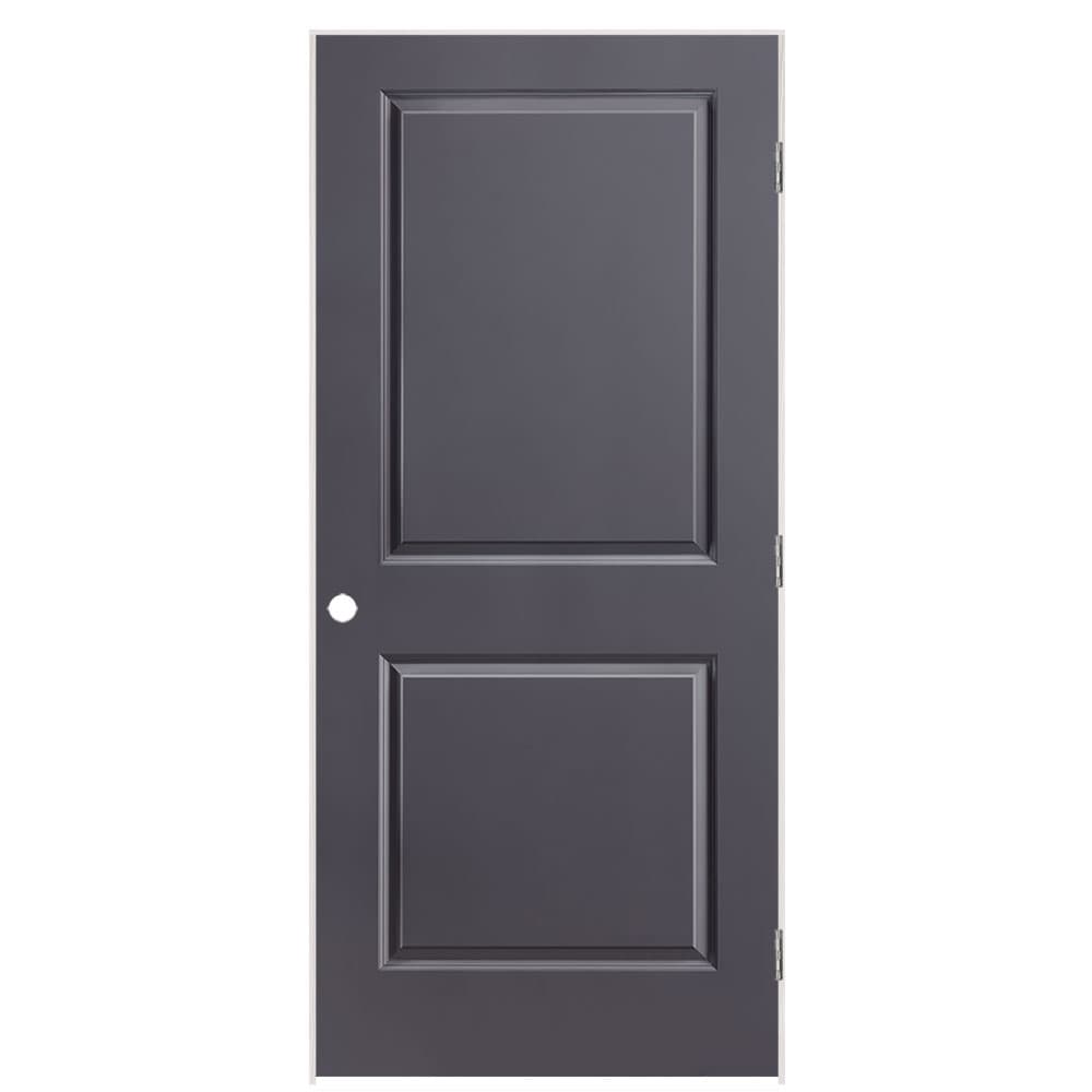 Masonite 1316137 36-in x 80-in Slate Solid core 2-panel square Left hand Smooth Prefinished Molded composite Flat Jamb Single Prehung Interior Door