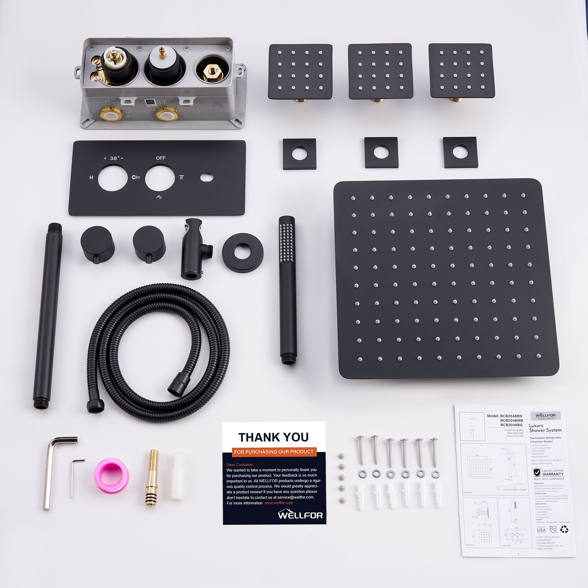 LIVIZA WB-1038-MB Showerhead-Bar-Panels - View #6