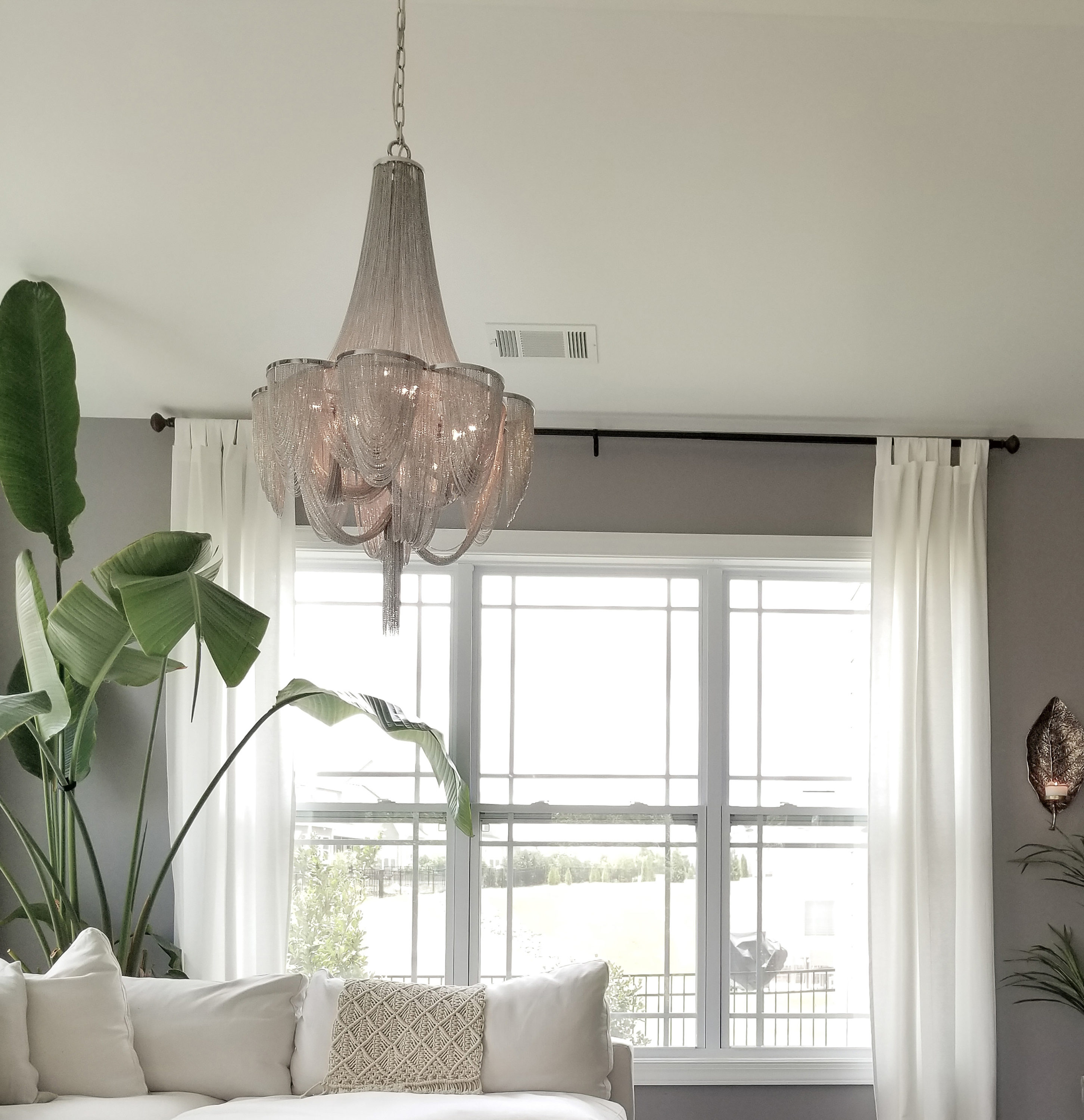 Chantilly 10-Light Polished Nickel Metal Chandelier
