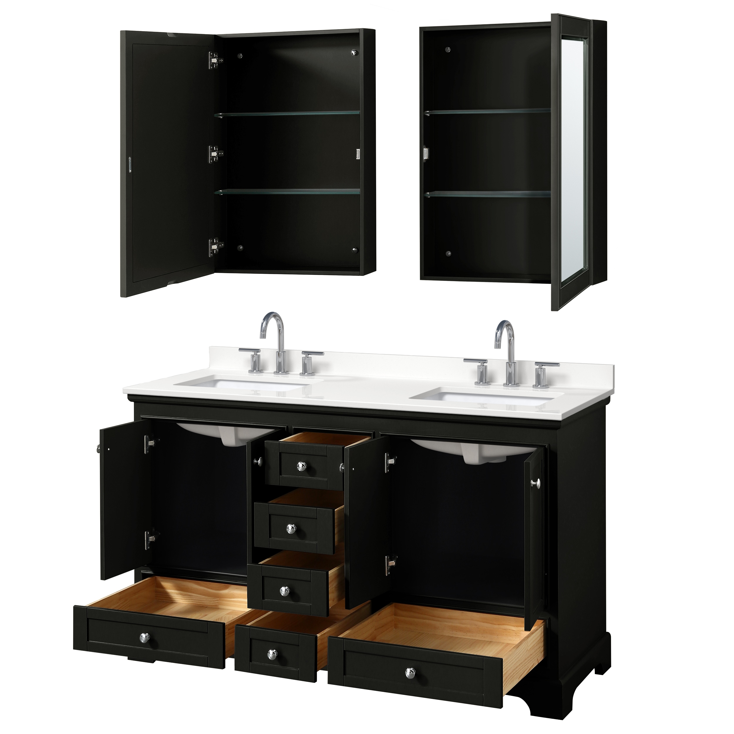 Wyndham Collection WCS202060DDEWQUS3MED Bath-Vanity-Combo - View #2