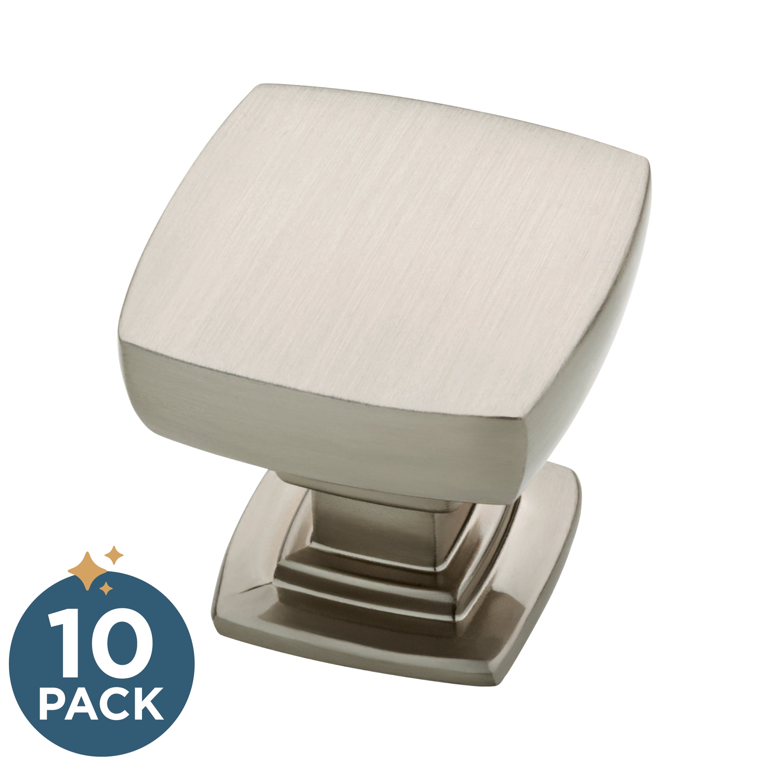 Franklin Brass P29542K-SN-B Webber 1-1/8-in Satin Nickel Square Cabinet Knob 10 -Pack
